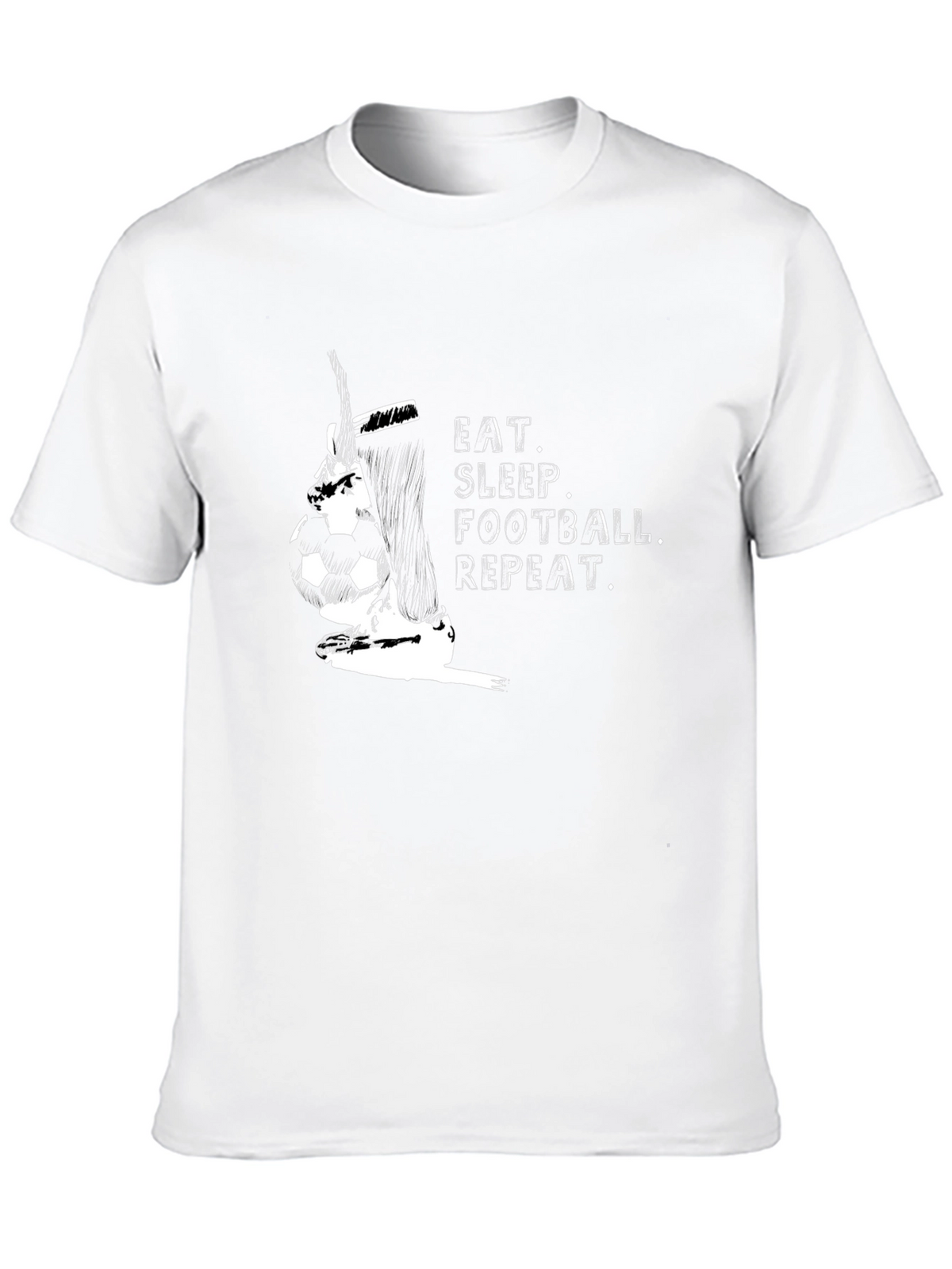 Eat Sleep Football Repeat Black T-Shirt