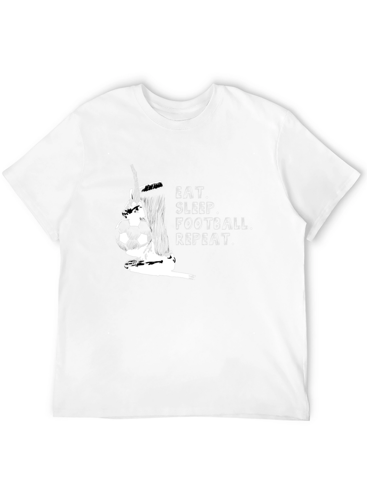 Eat Sleep Football Repeat Black T-Shirt