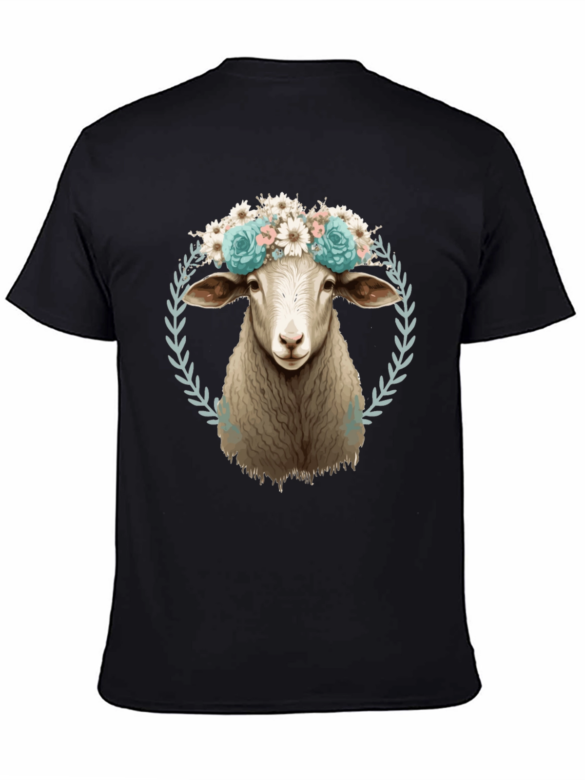 Floral Sheep T-Shirt: Farm Animal Fashion
