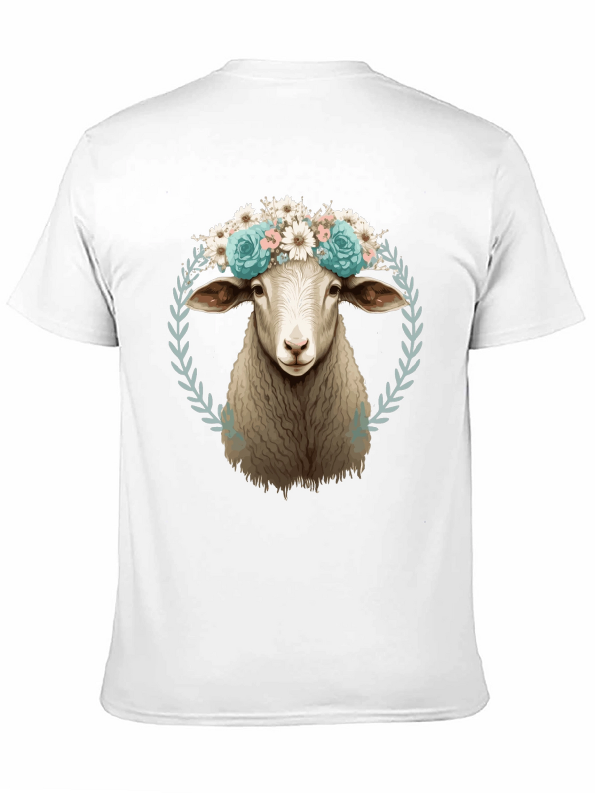Floral Sheep T-Shirt: Farm Animal Fashion