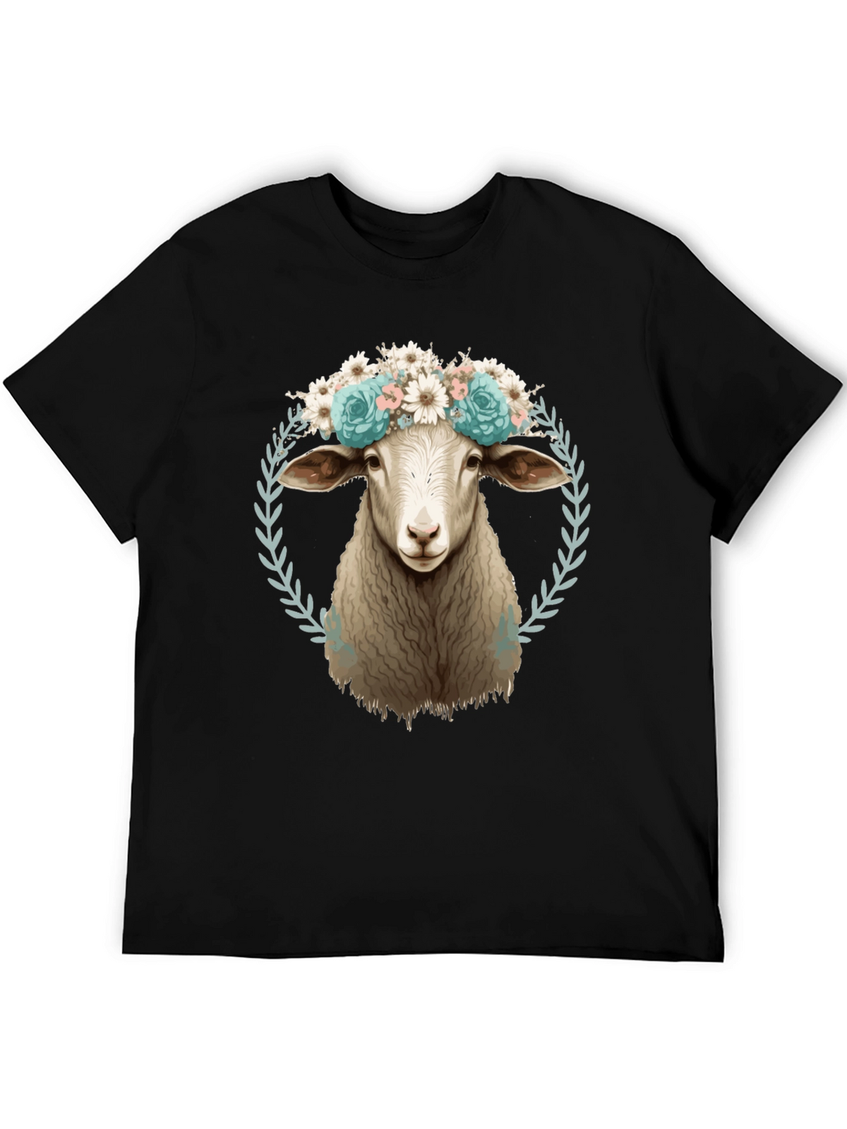 Floral Sheep T-Shirt: Farm Animal Fashion