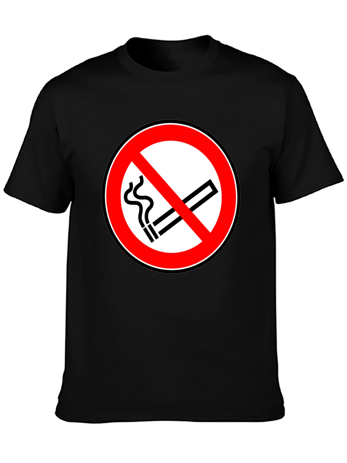 No Smoking Symbol T-Shirt - Black