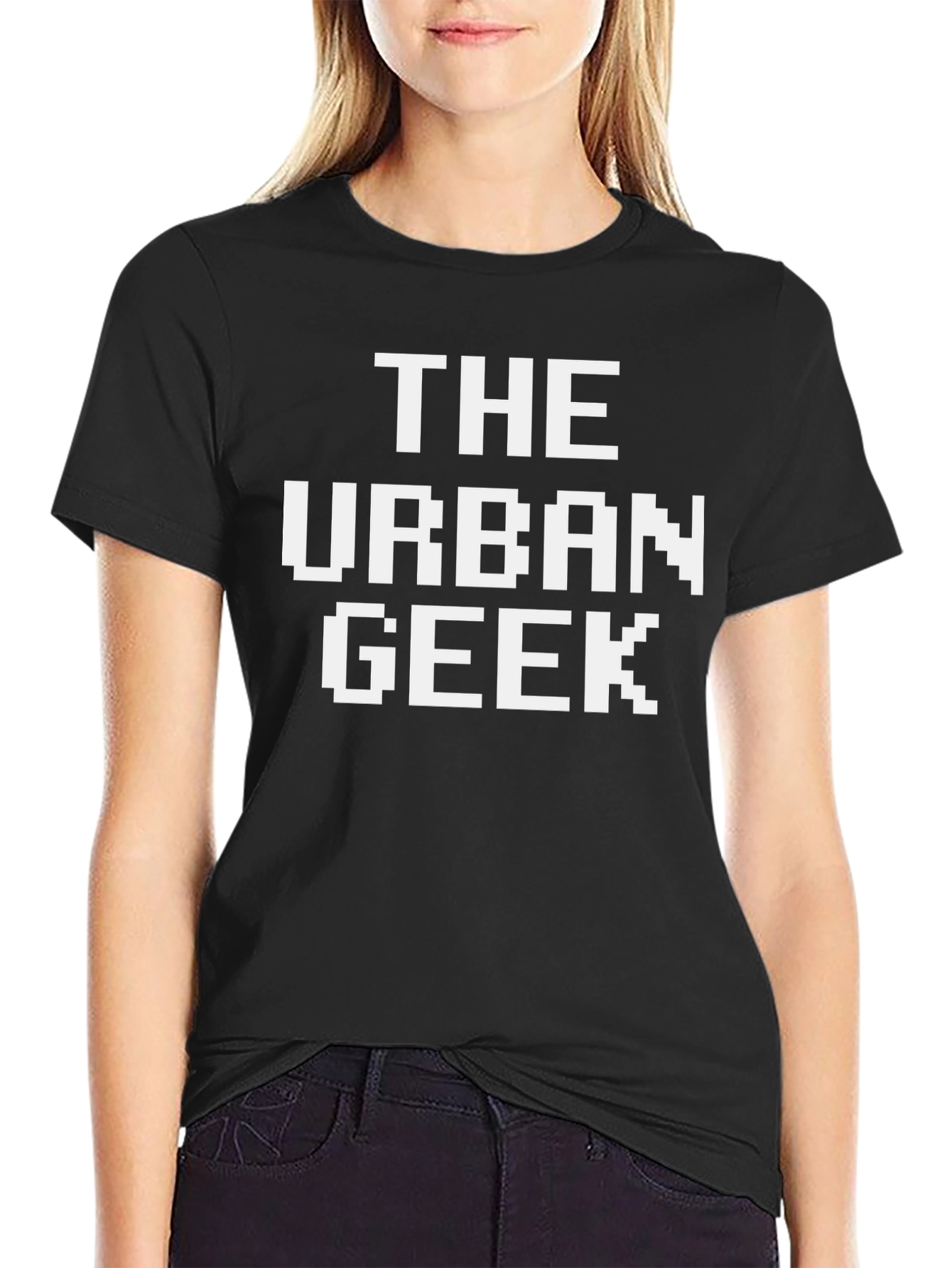 The Urban Geek Pixel Art Black T-Shirt