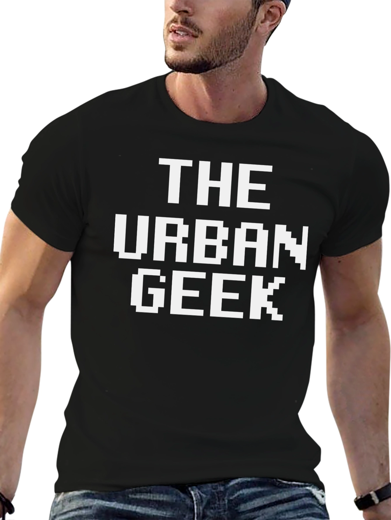 The Urban Geek Pixel Art Black T-Shirt