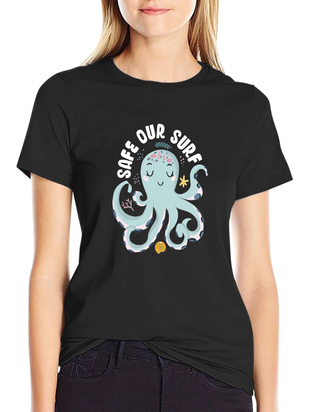 Safe Our Surf Octopus Graphic Tee - Black