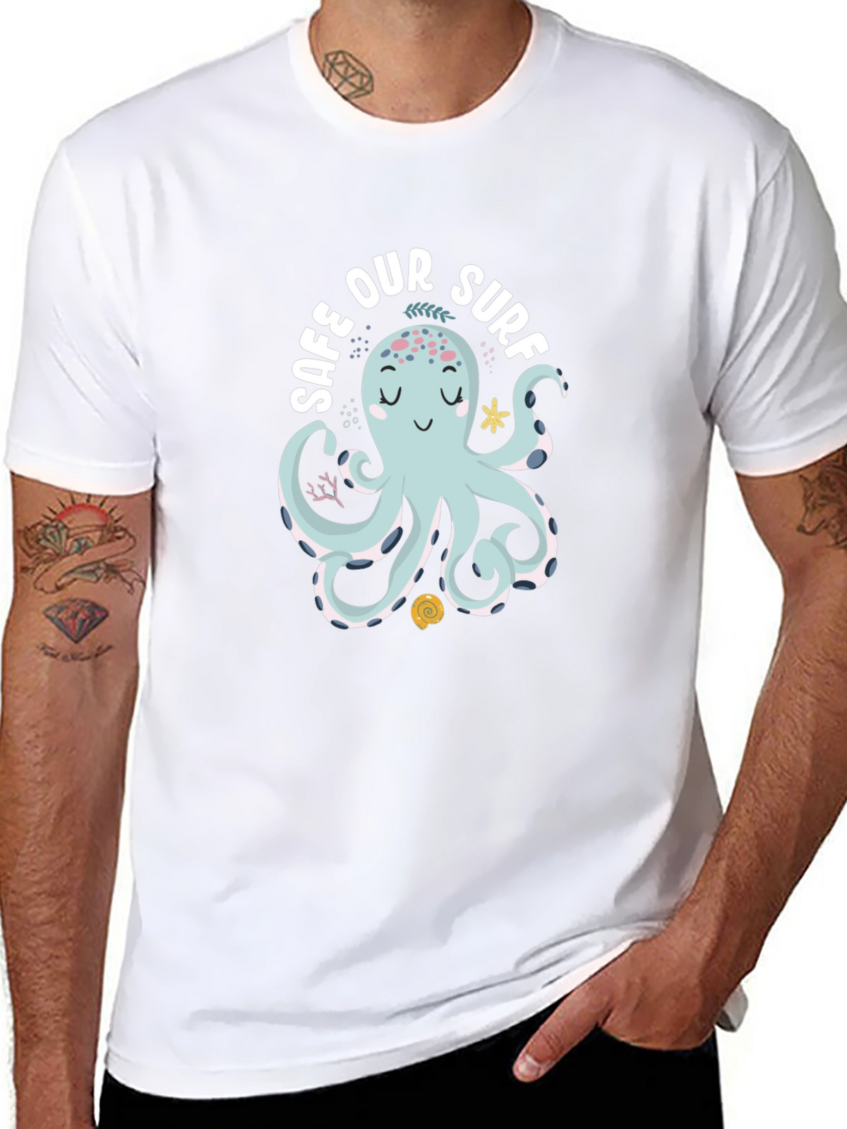 Safe Our Surf Octopus Graphic Tee - Black