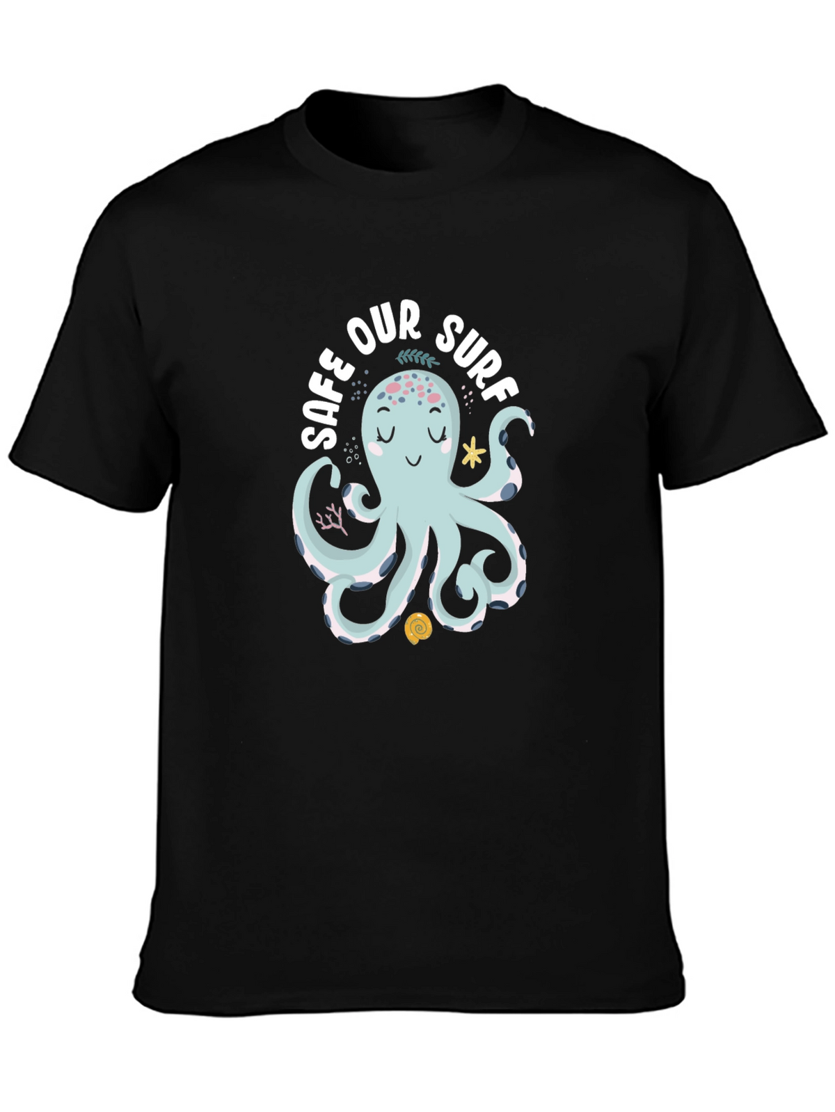 Safe Our Surf Octopus Graphic Tee - Black