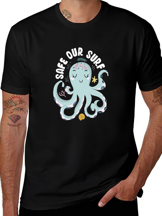Safe Our Surf Octopus Graphic Tee - Black
