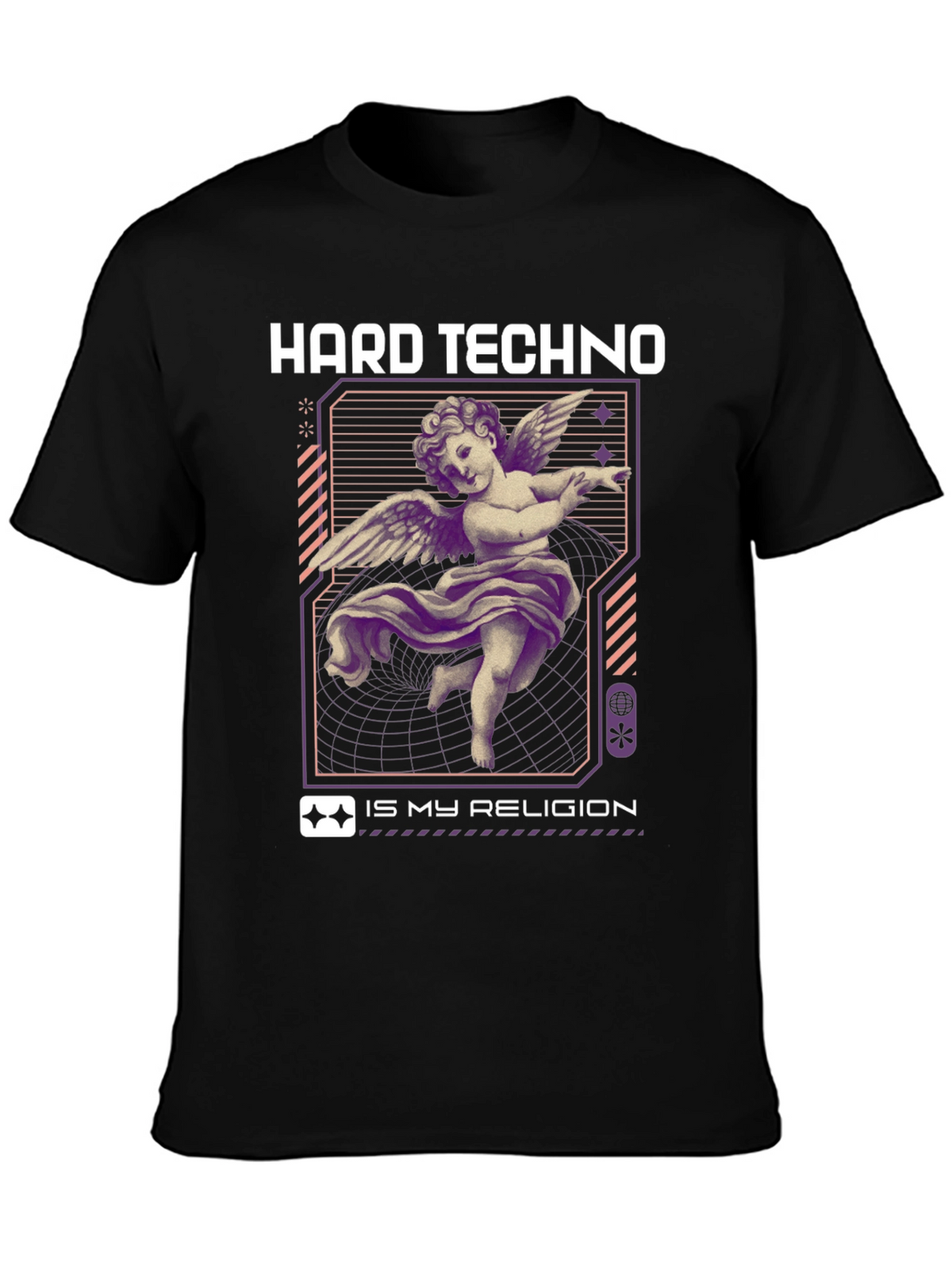 Hard Techno Angel T-Shirt - Unique Graphic Tee