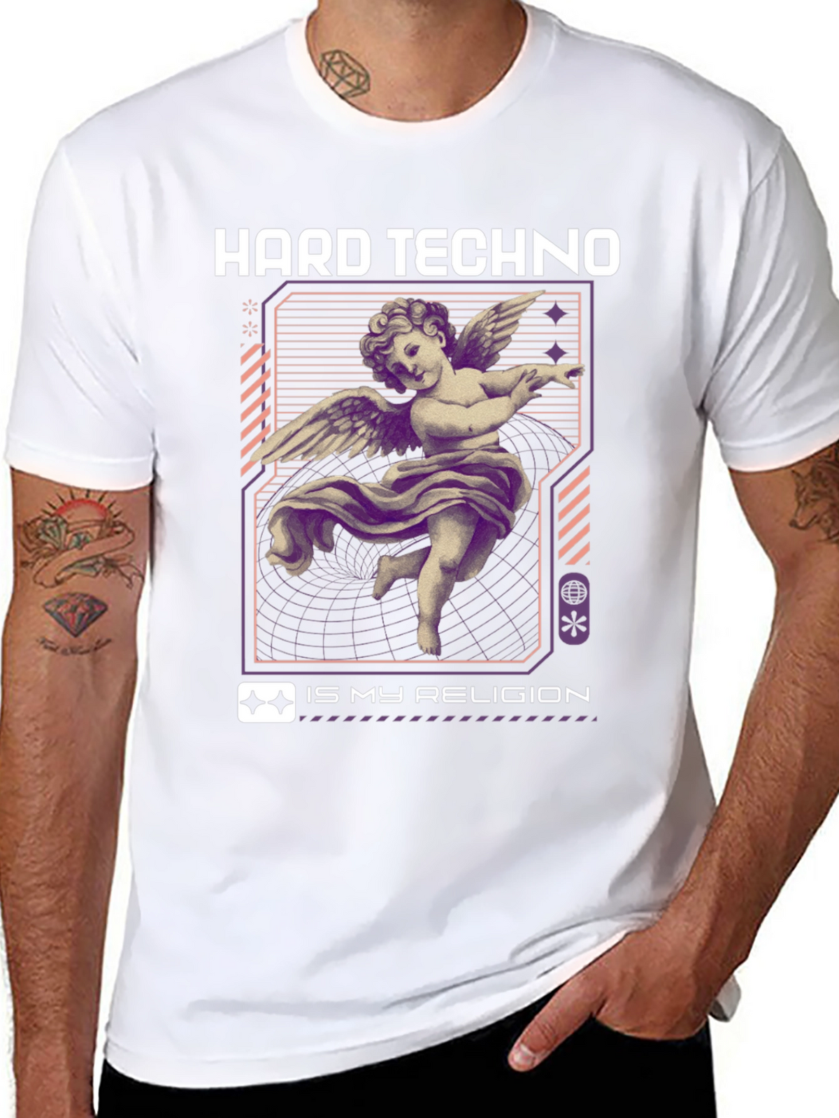 Hard Techno Angel T-Shirt - Unique Graphic Tee
