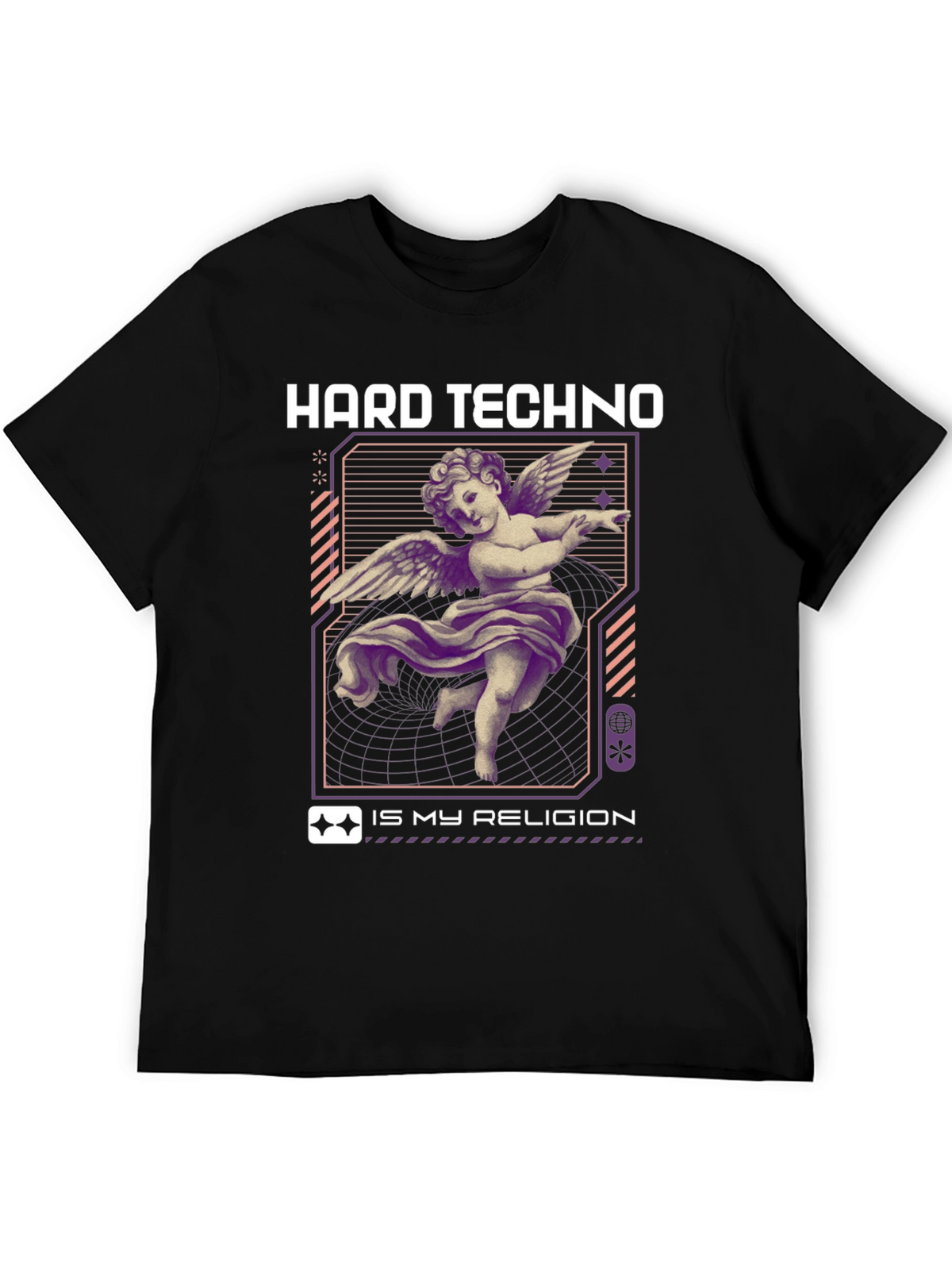 Hard Techno Angel T-Shirt - Unique Graphic Tee