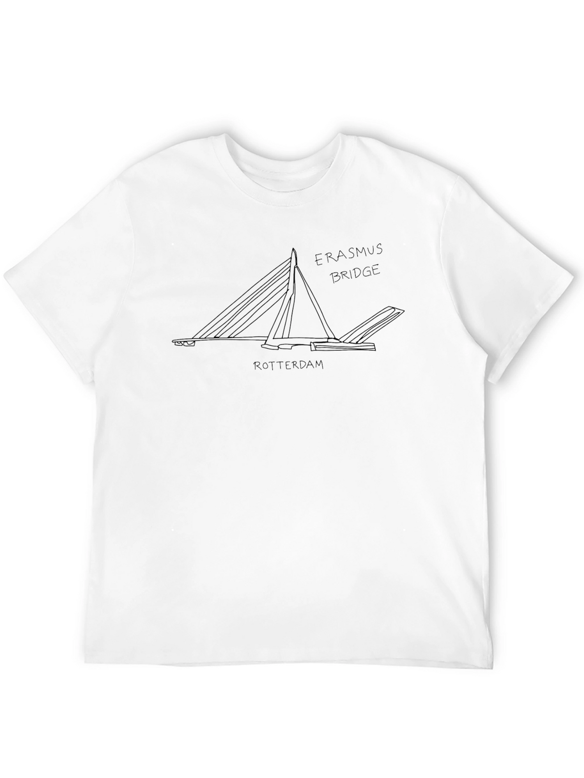 Erasmus Bridge Rotterdam Black T-Shirt