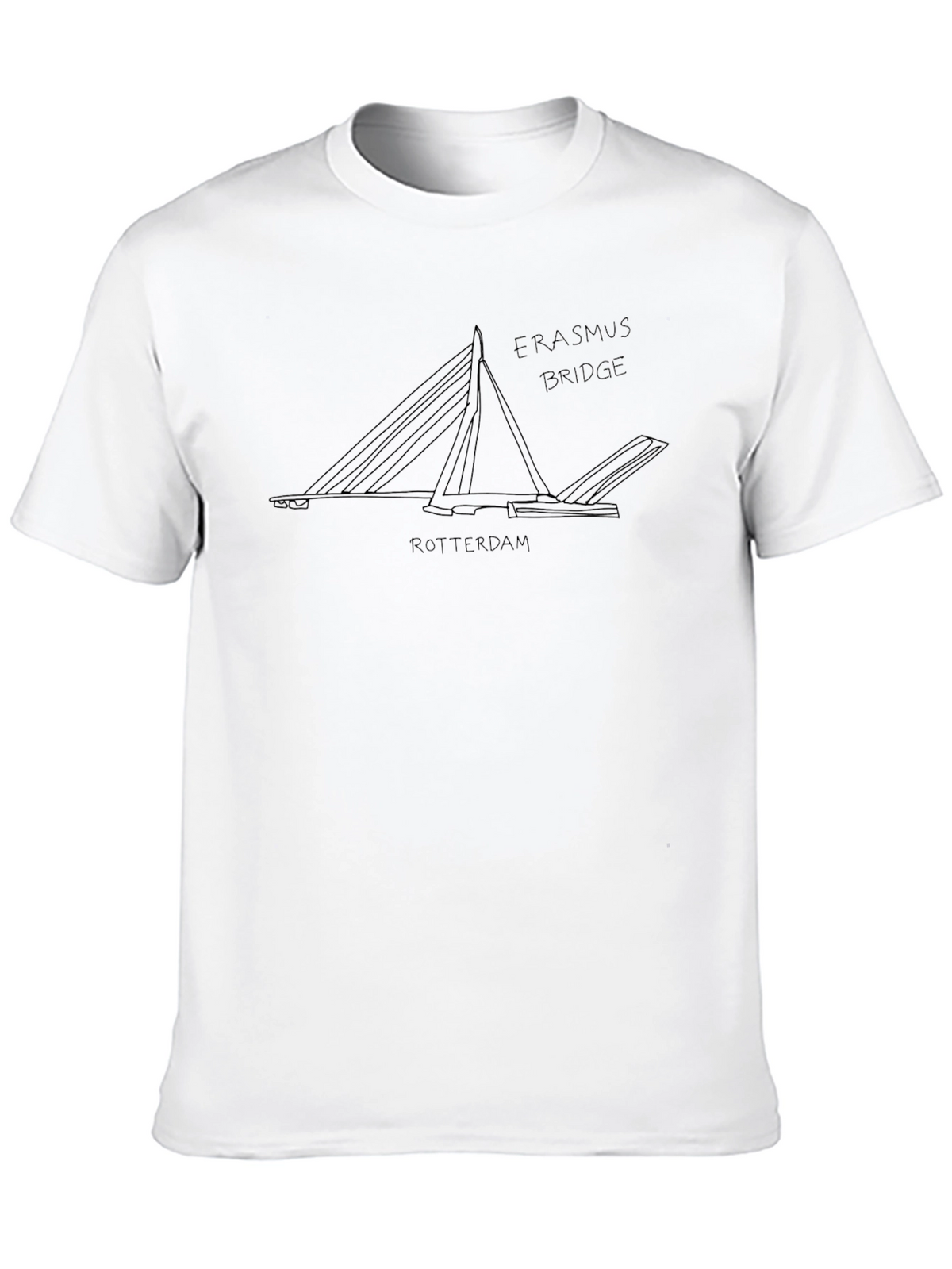Erasmus Bridge Rotterdam Black T-Shirt
