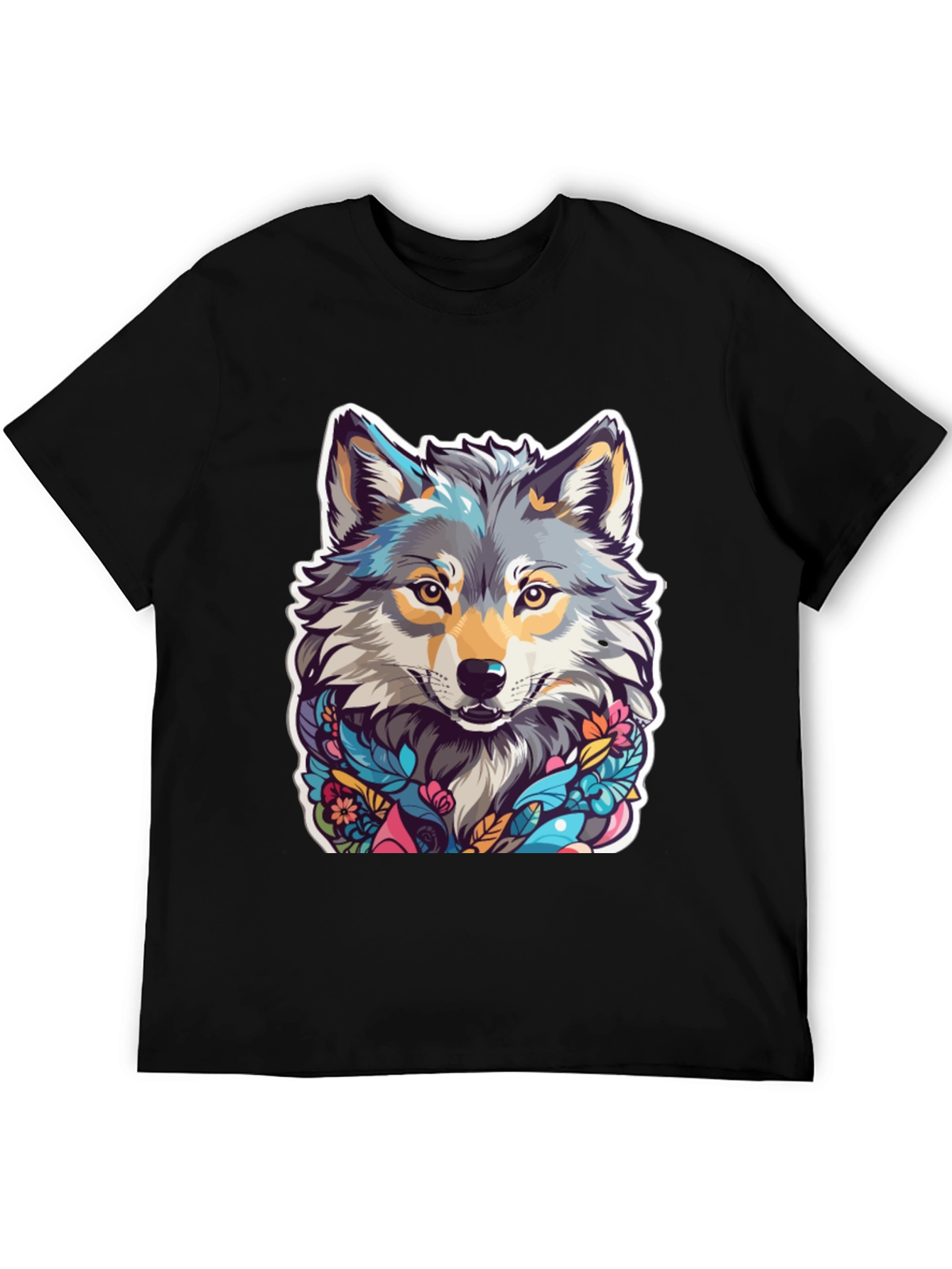 Wolf Art Black T-Shirt