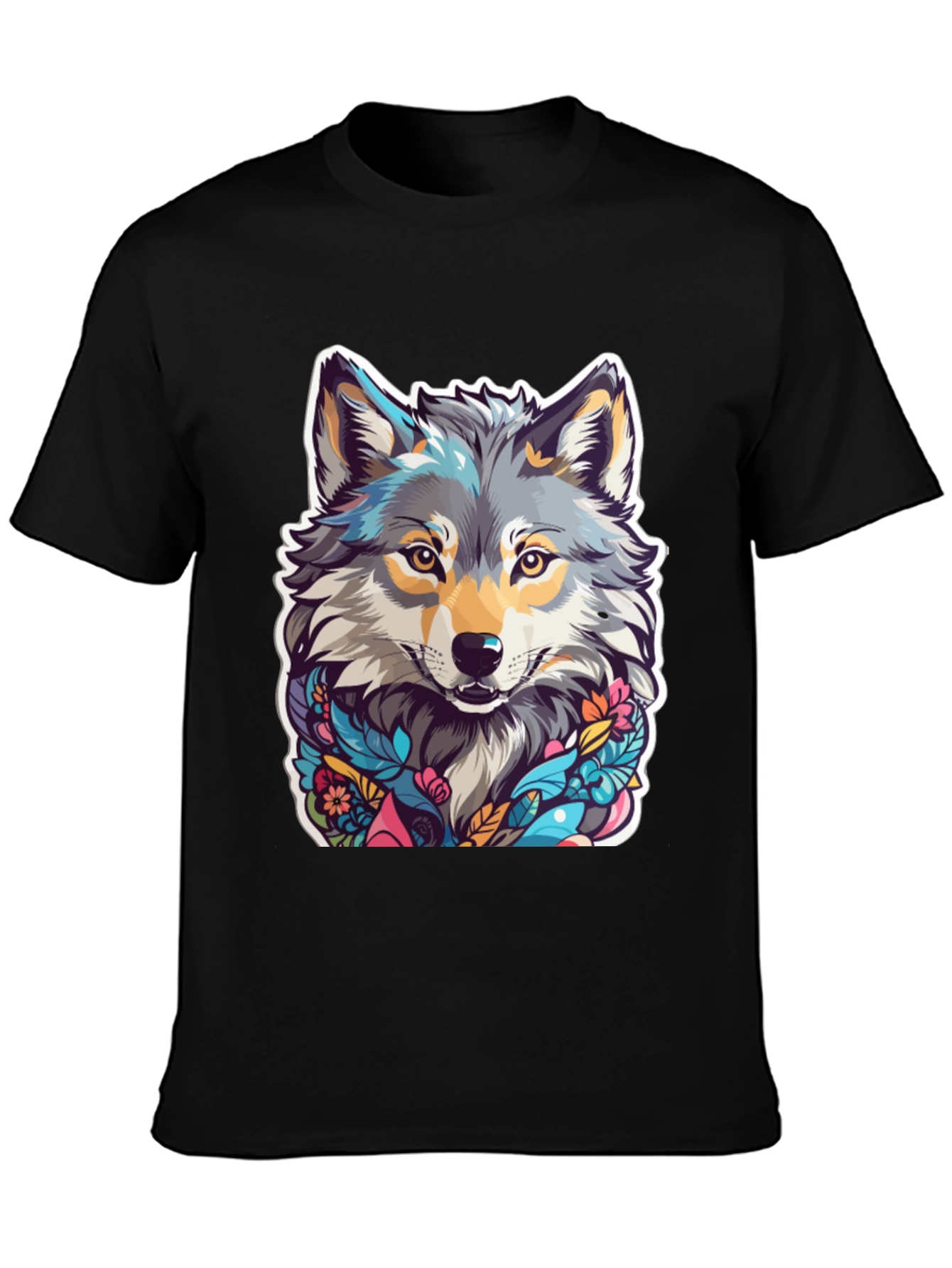 Wolf Art Black T-Shirt