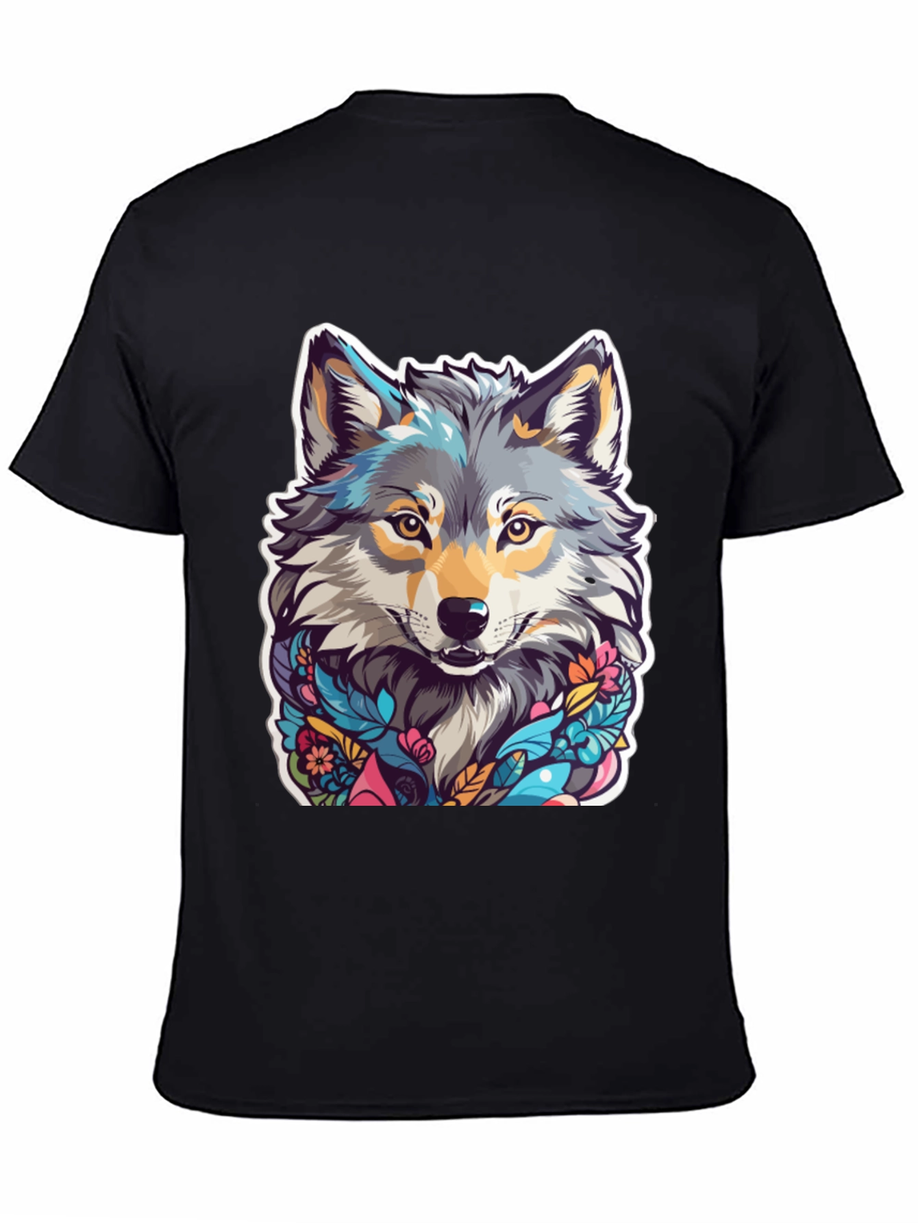 Wolf Art Black T-Shirt