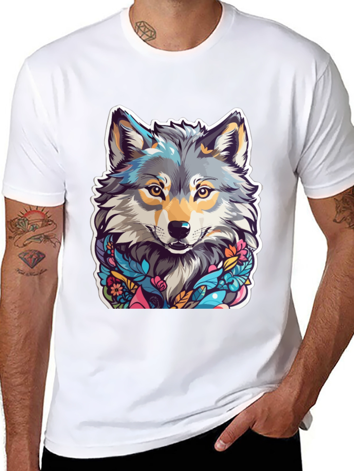 Wolf Art Black T-Shirt