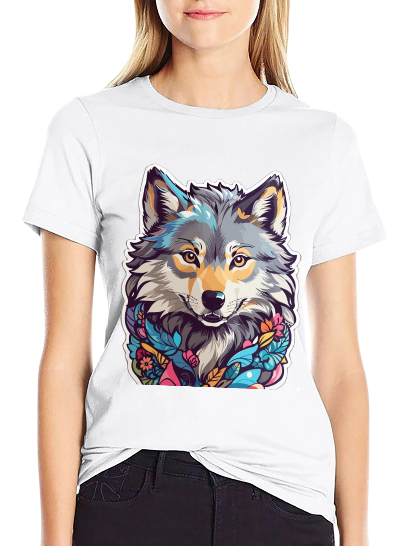 Wolf Art Black T-Shirt