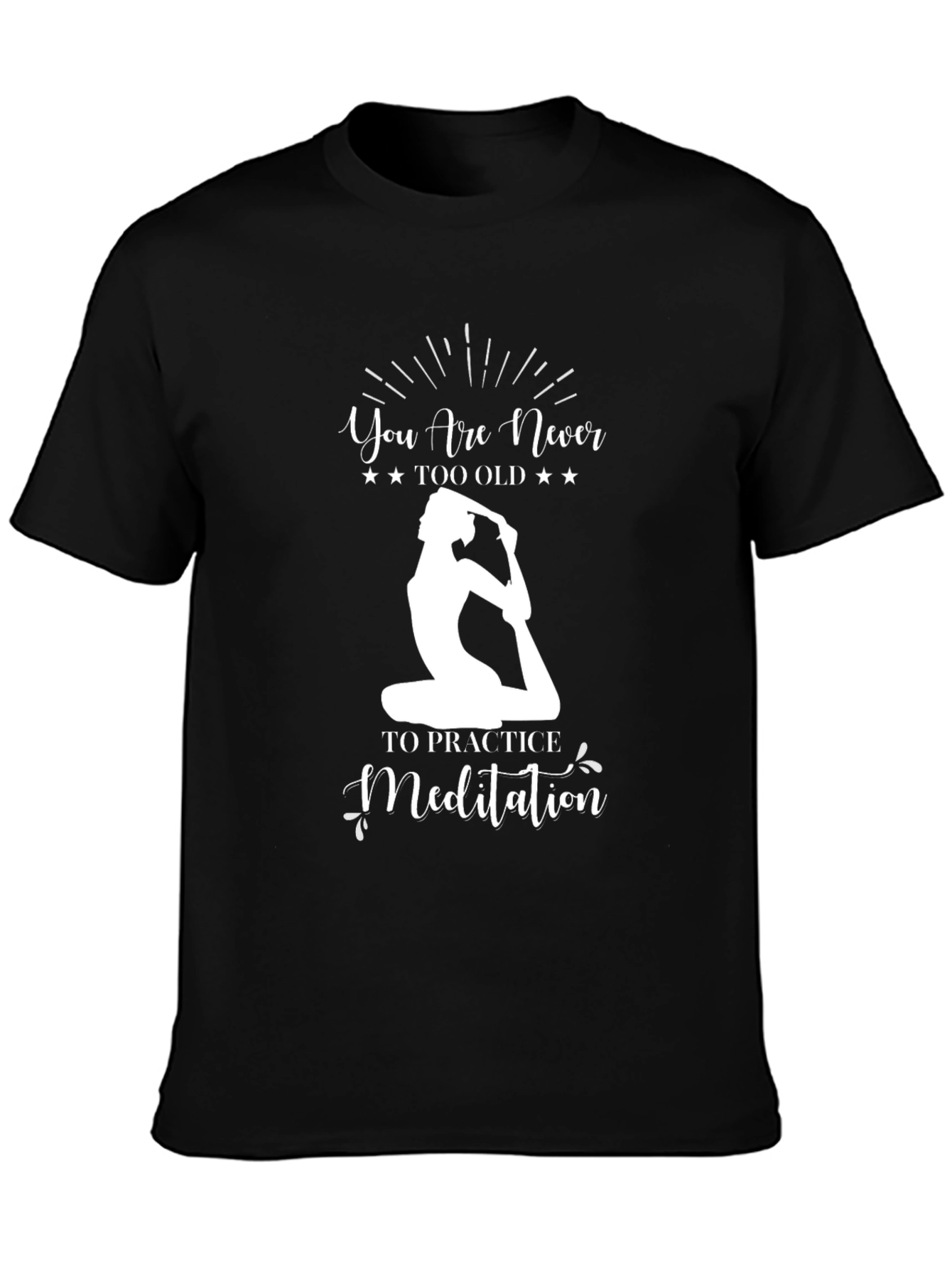 Yoga Meditation Graphic Tee - Never Too Old