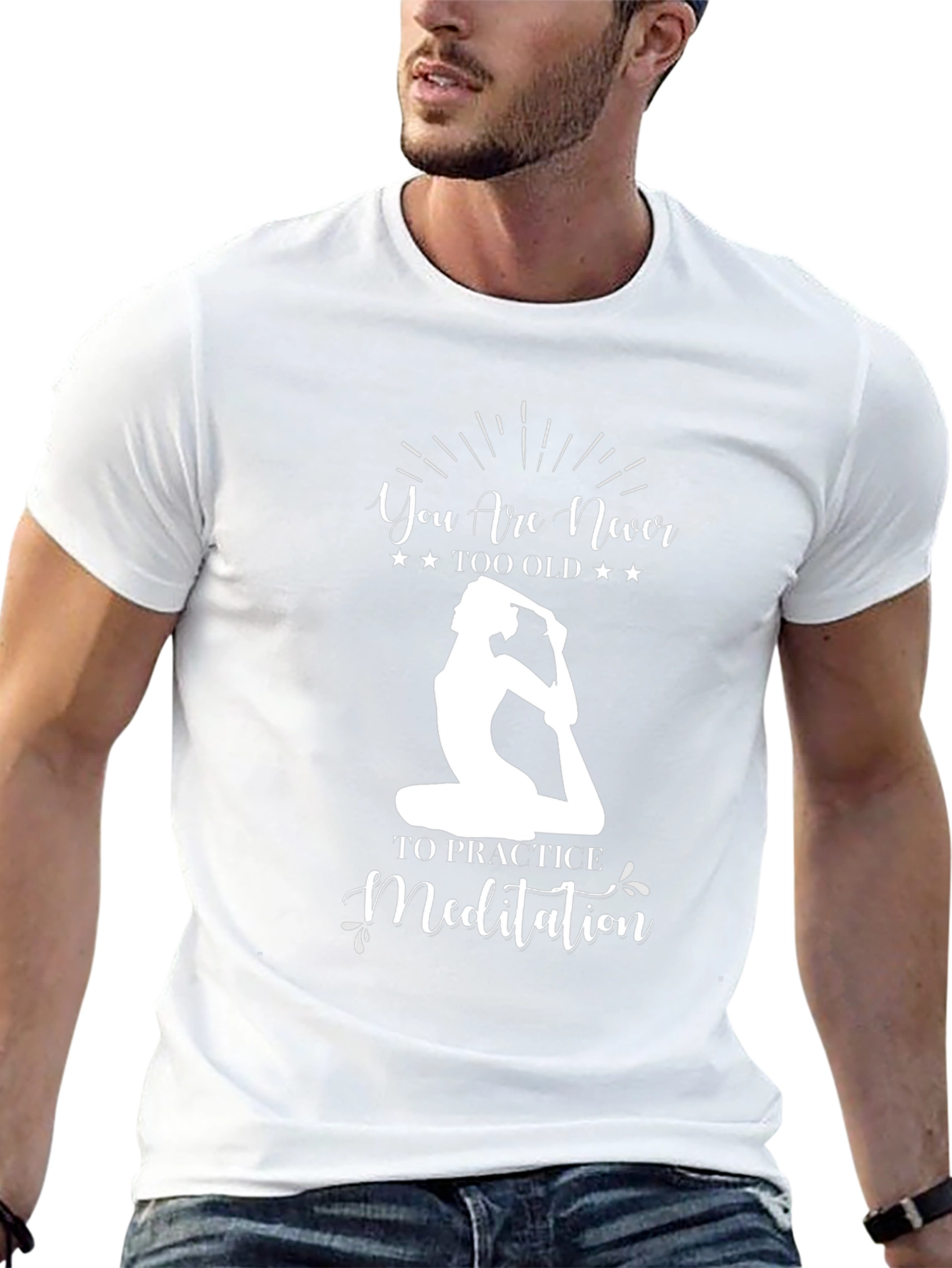 Yoga Meditation Graphic Tee - Never Too Old