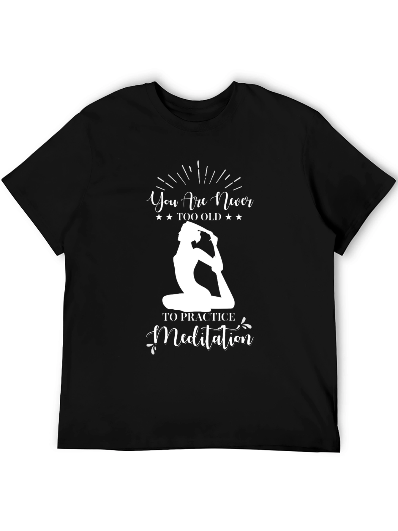 Yoga Meditation Graphic Tee - Never Too Old