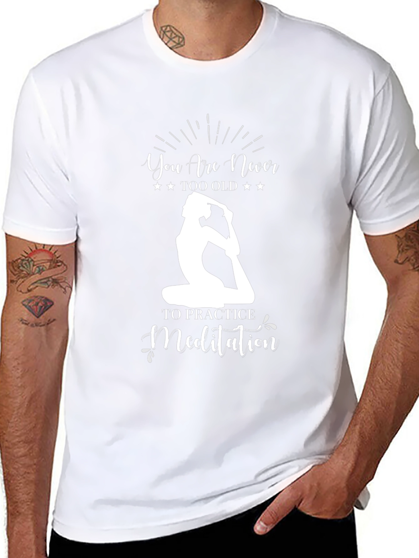 Yoga Meditation Graphic Tee - Never Too Old