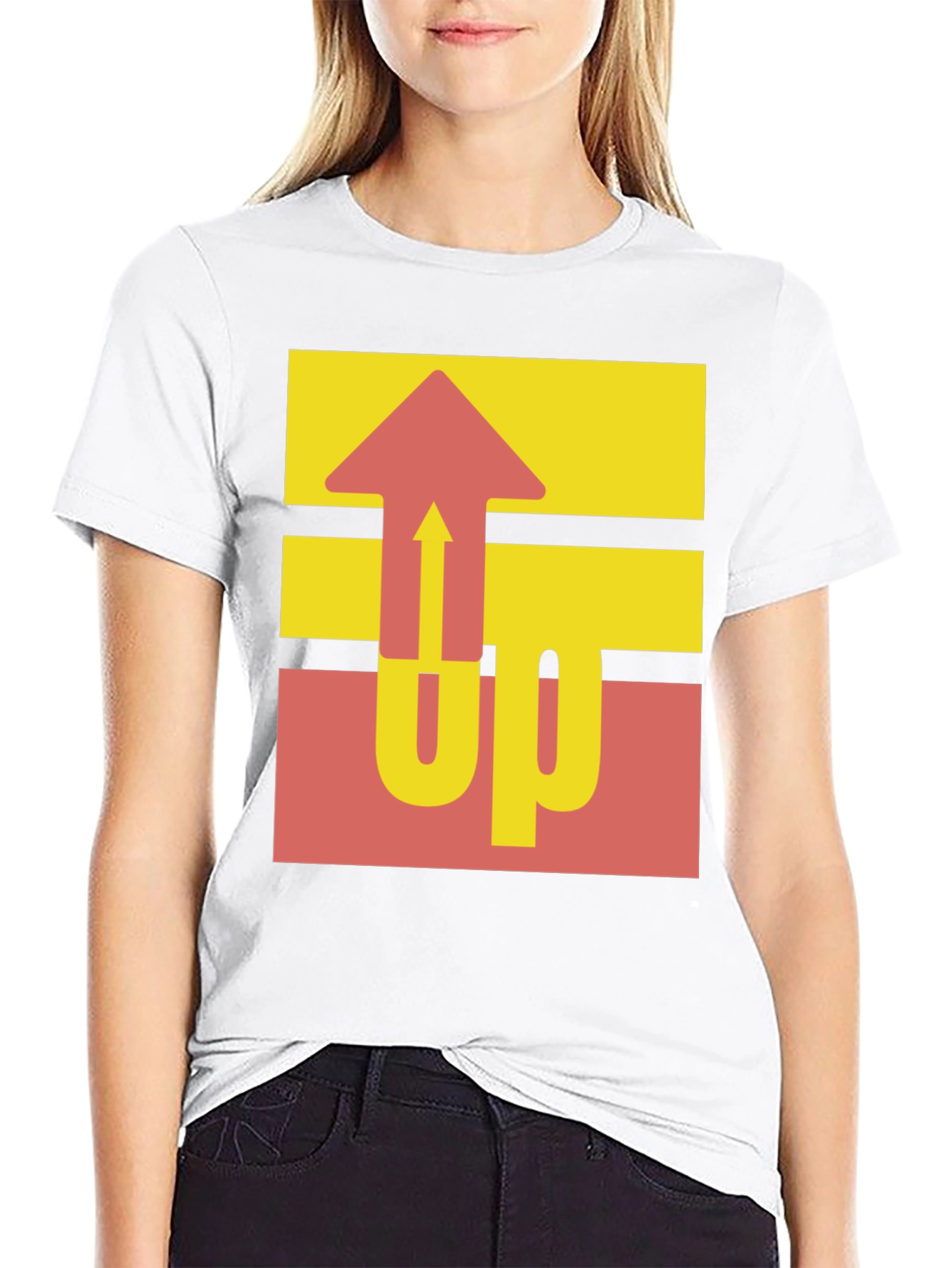 Retro UP Graphic Tee - Casual Black Cotton Shirt