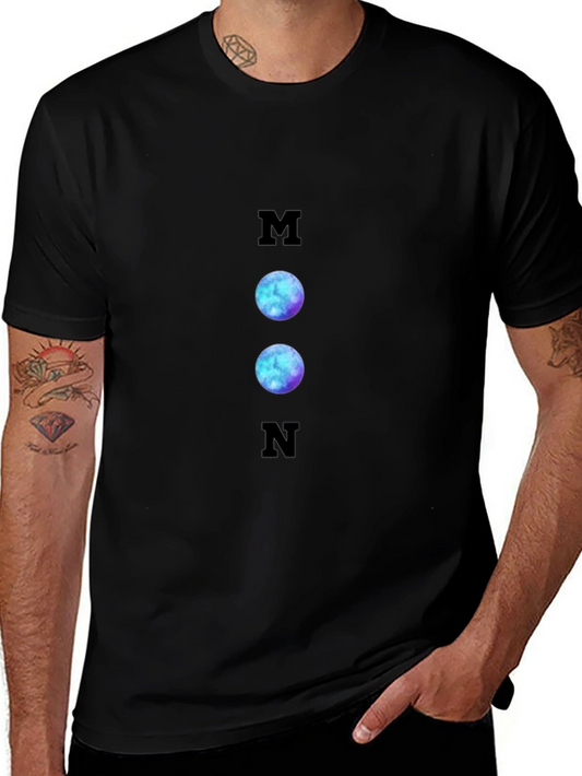 Cosmic Moon Graphic T-Shirt - Black