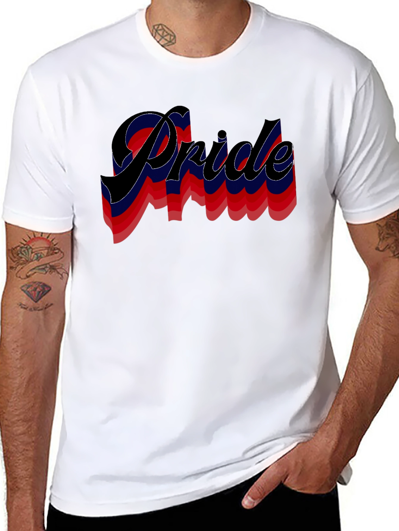 Pride Retro Wave T-Shirt Black Cotton
