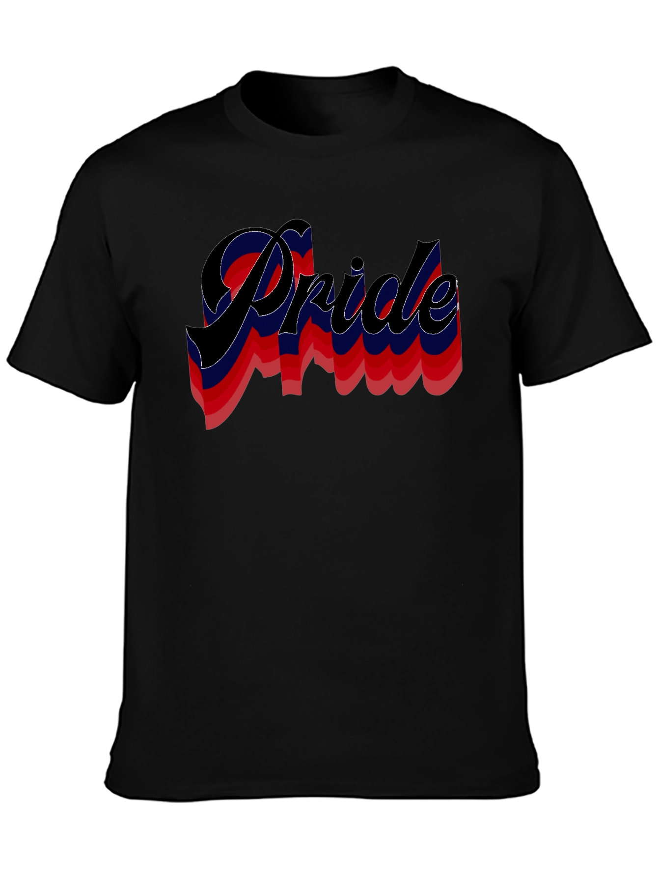 Pride Retro Wave T-Shirt Black Cotton