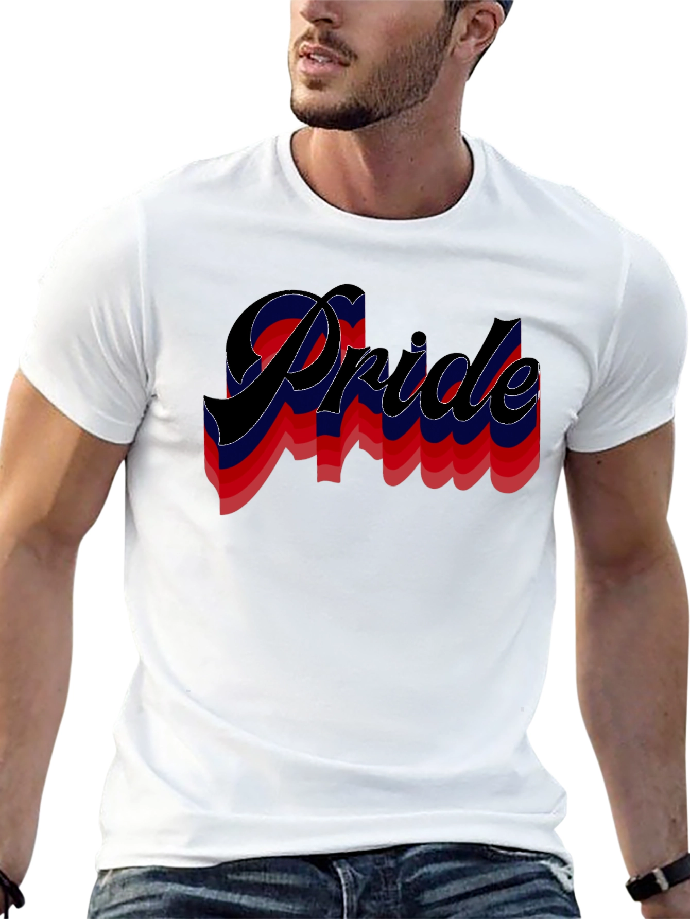 Pride Retro Wave T-Shirt Black Cotton