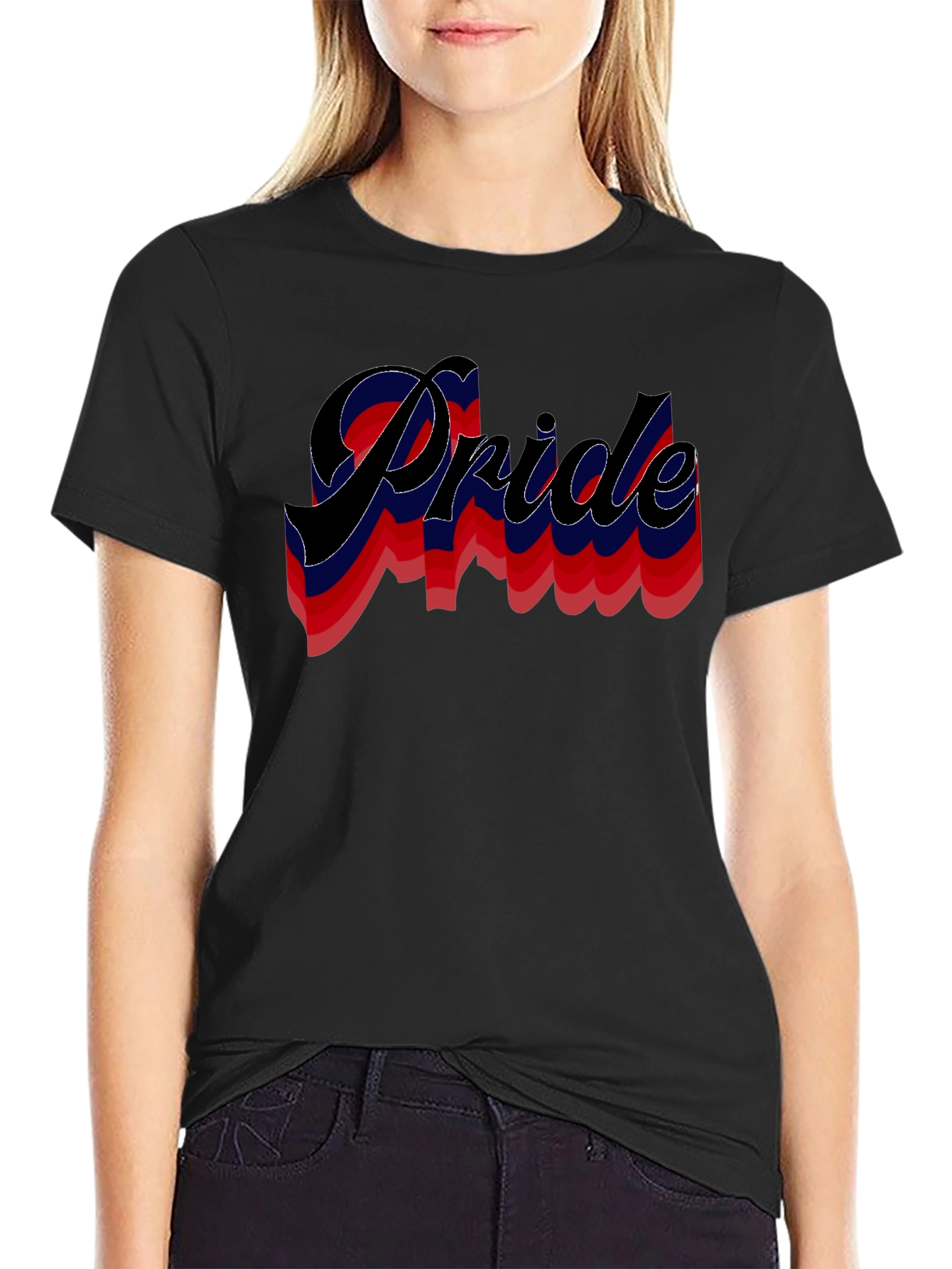 Pride Retro Wave T-Shirt Black Cotton