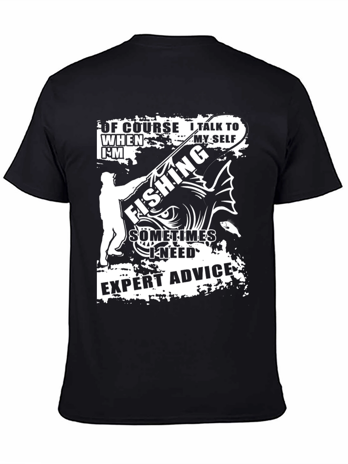 Funny Fishing Expert Advice Black T-Shirt