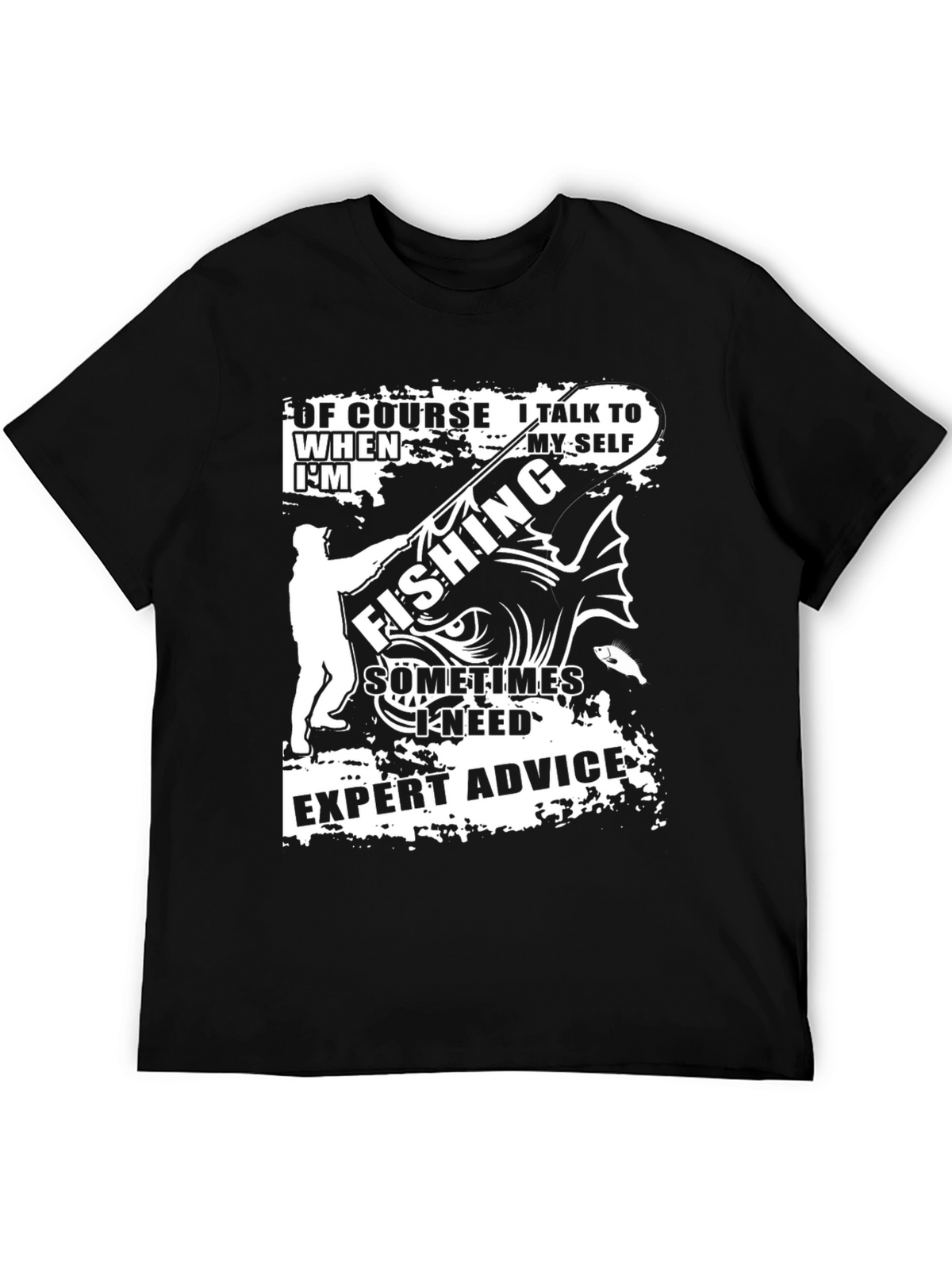 Funny Fishing Expert Advice Black T-Shirt