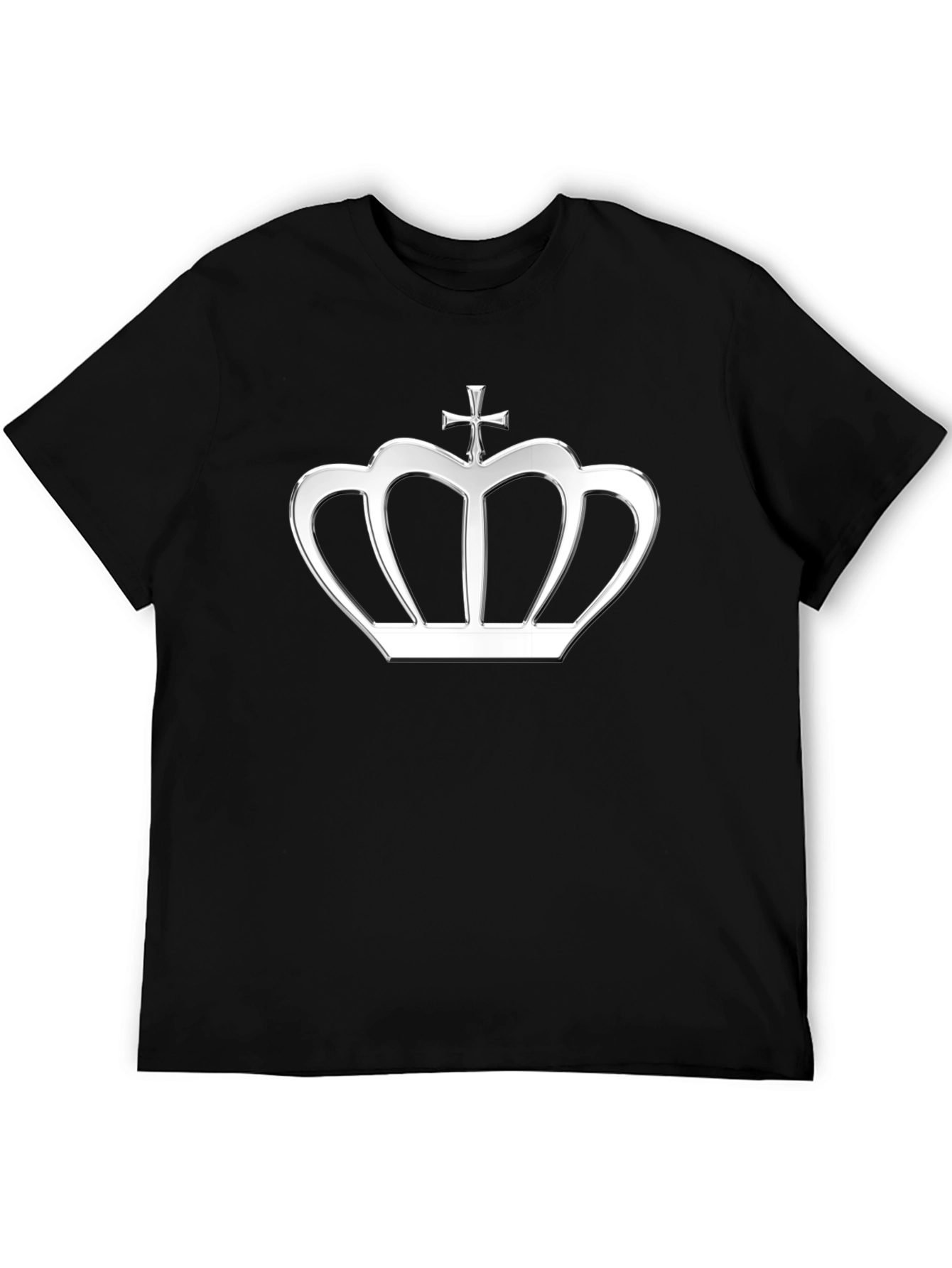 Crown Graphic Tee - Silver Crown on Black