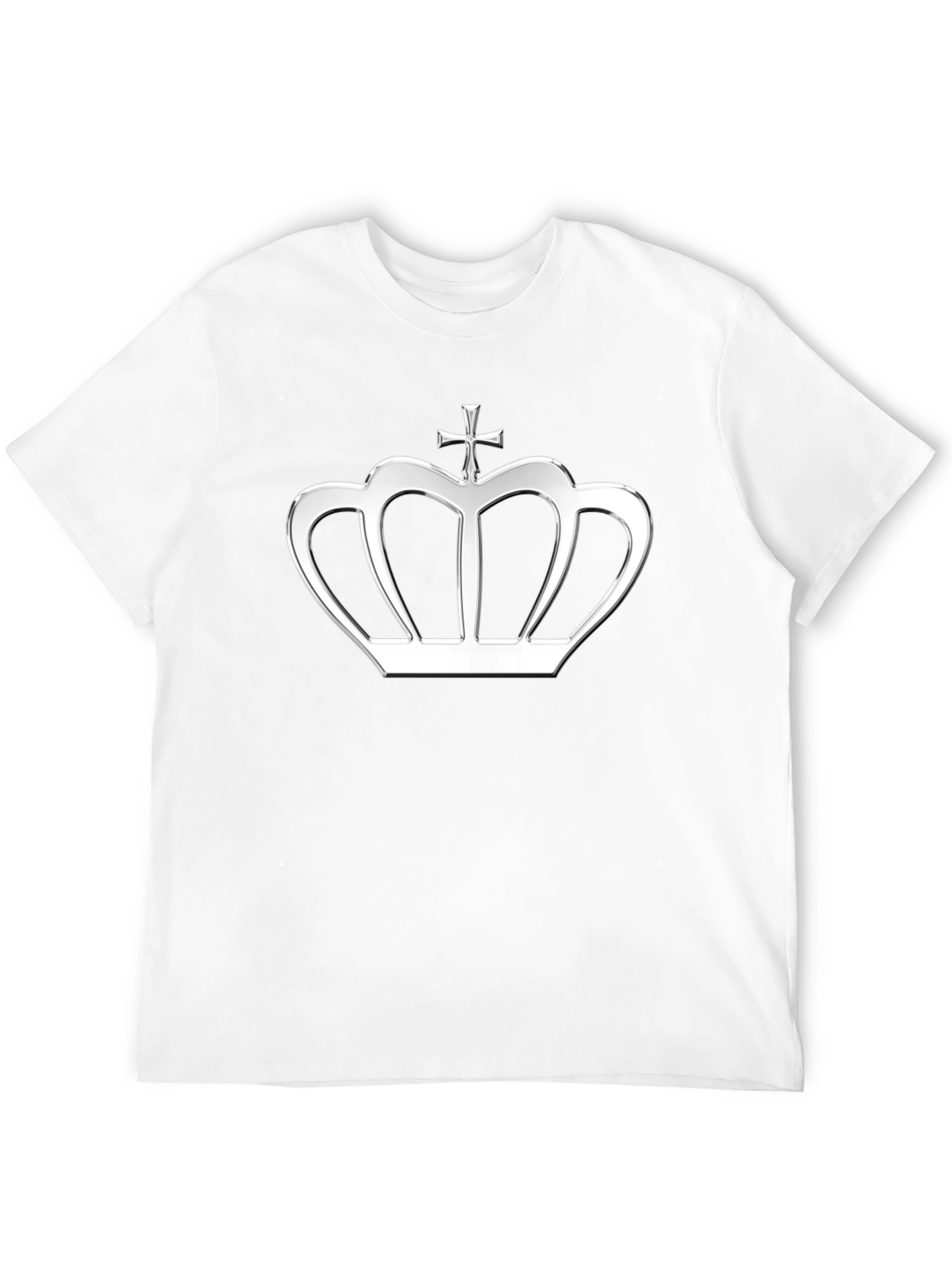 Crown Graphic Tee - Silver Crown on Black
