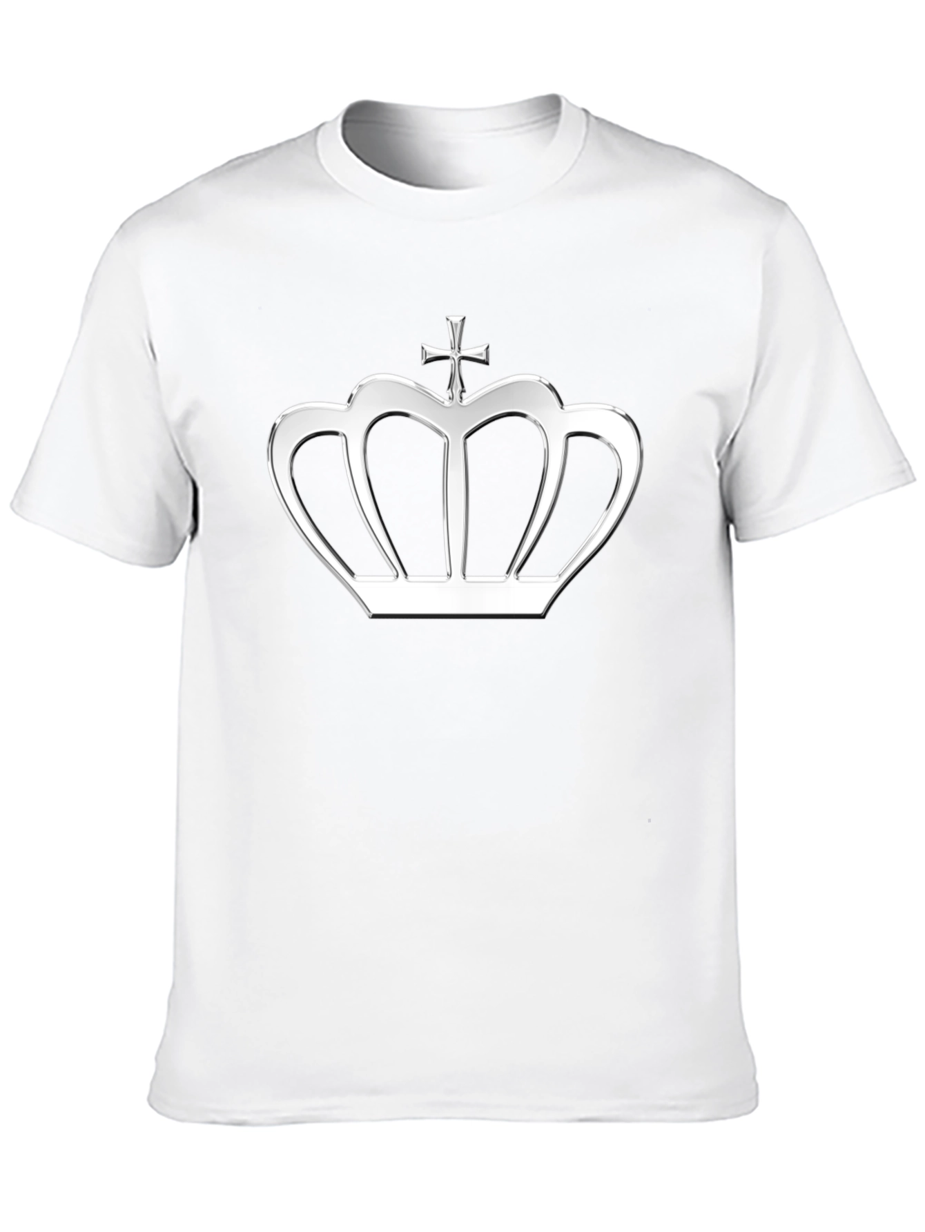 Crown Graphic Tee - Silver Crown on Black