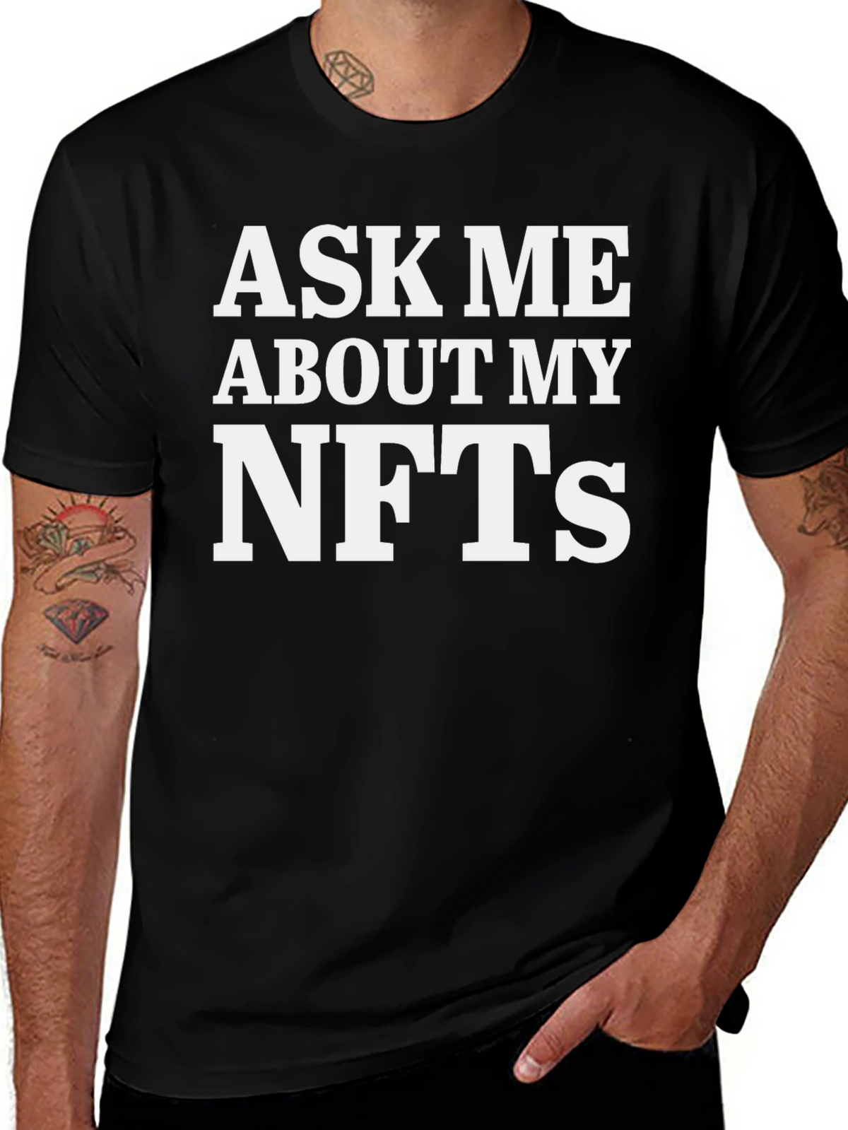 Ask Me About My NFTs Black T-Shirt