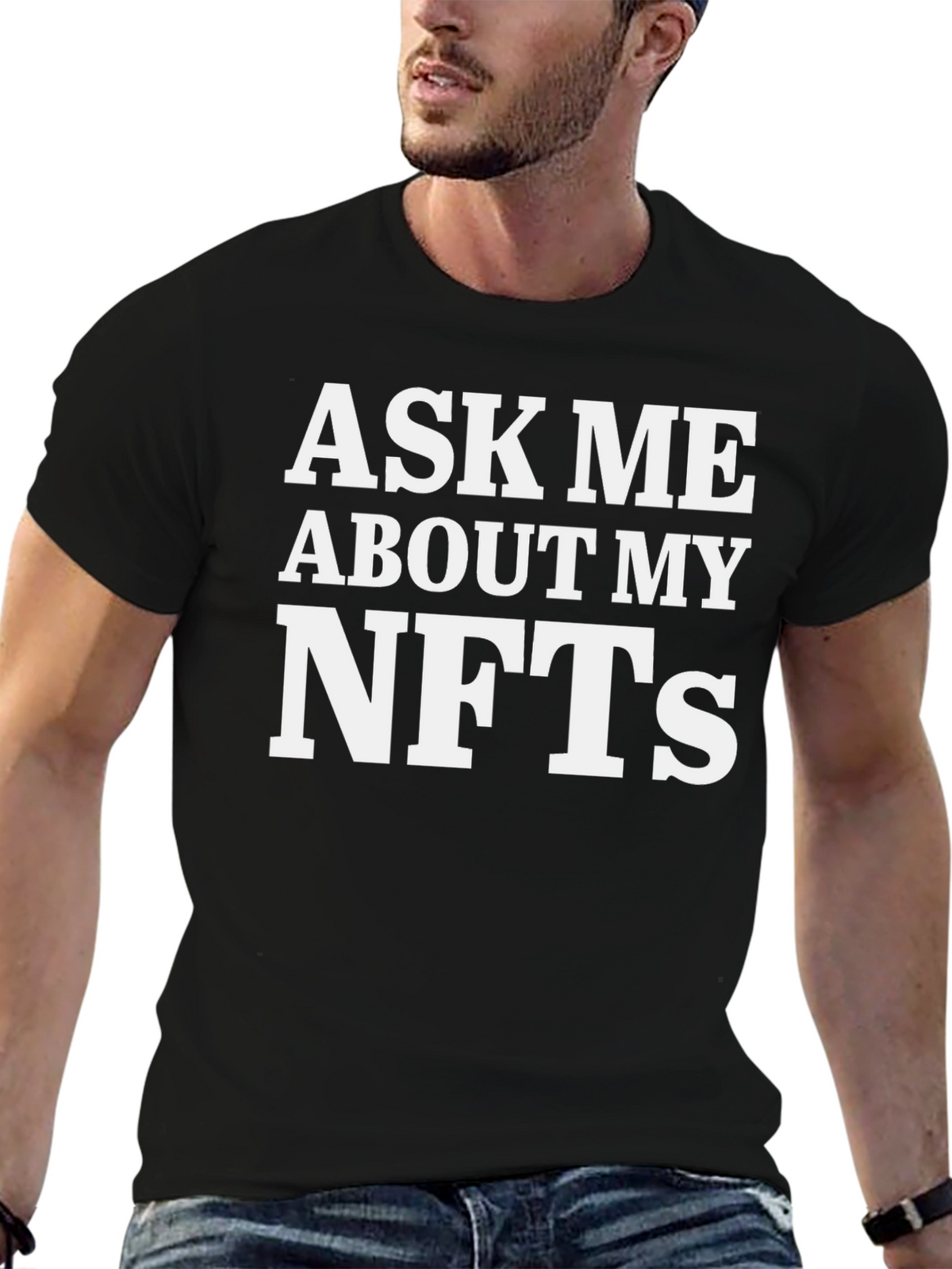 Ask Me About My NFTs Black T-Shirt
