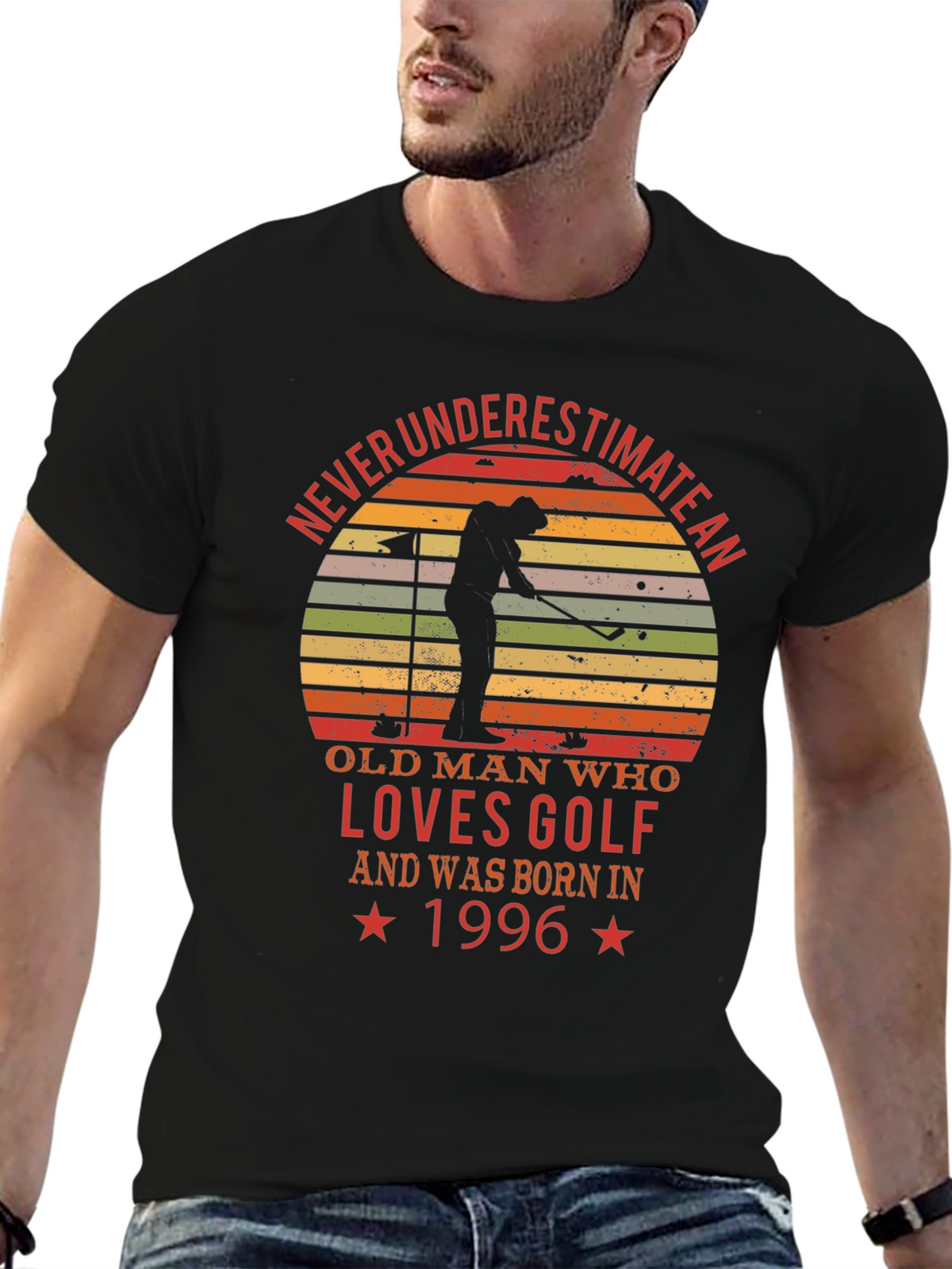 Never Underestimate Old Man Golf T-Shirt