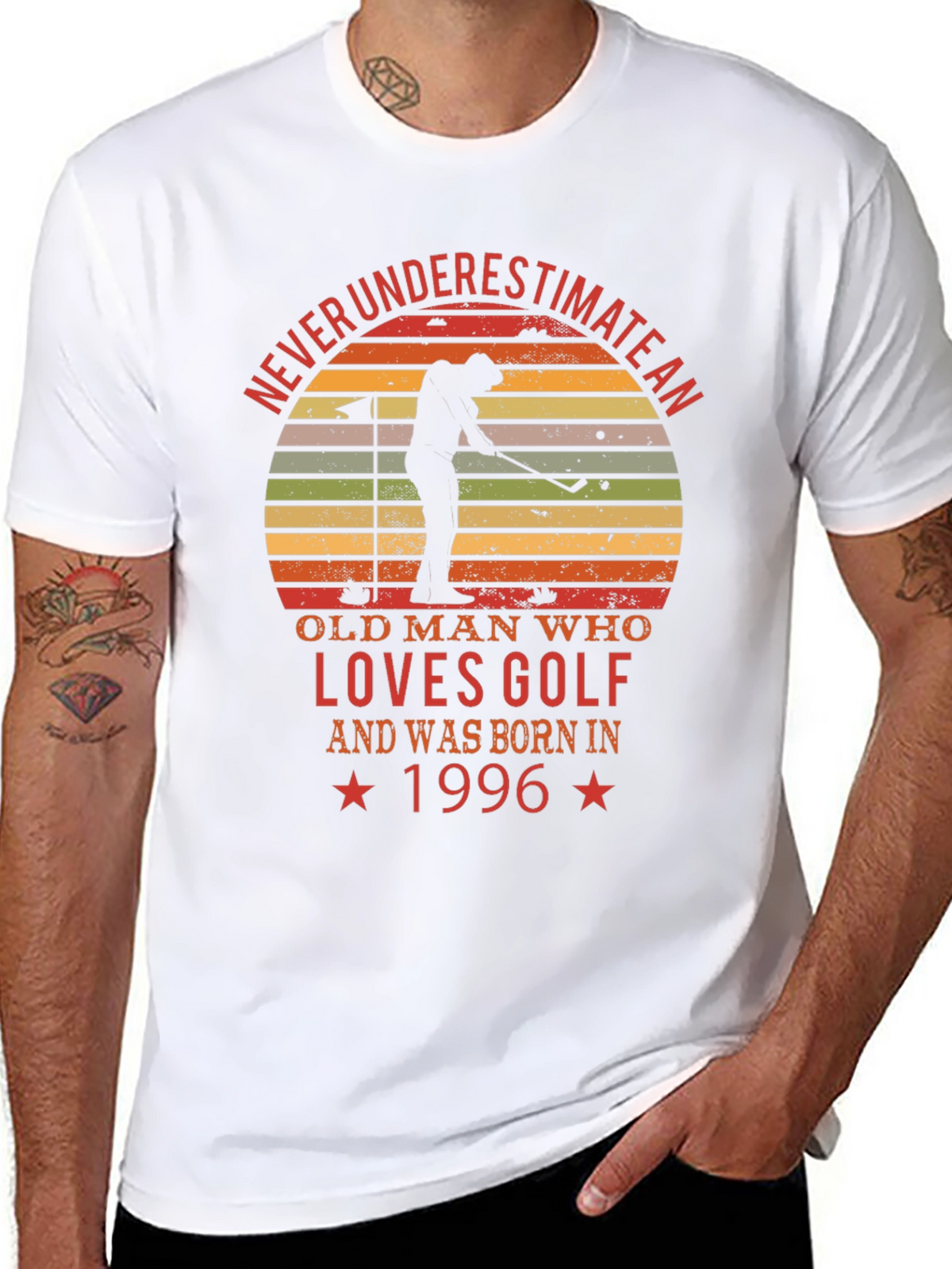 Never Underestimate Old Man Golf T-Shirt