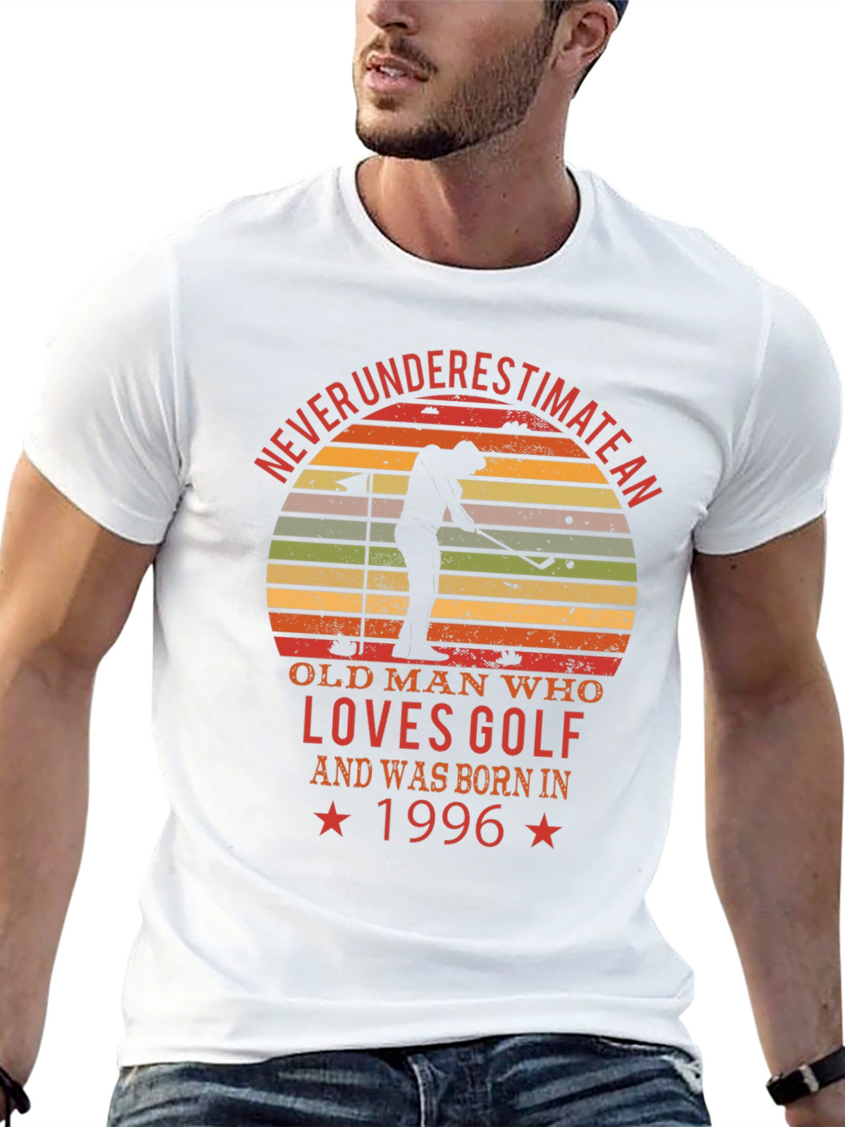 Never Underestimate Old Man Golf T-Shirt