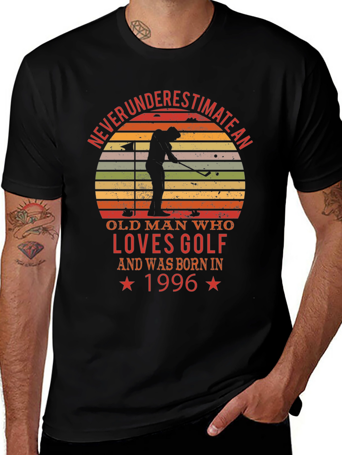 Never Underestimate Old Man Golf T-Shirt