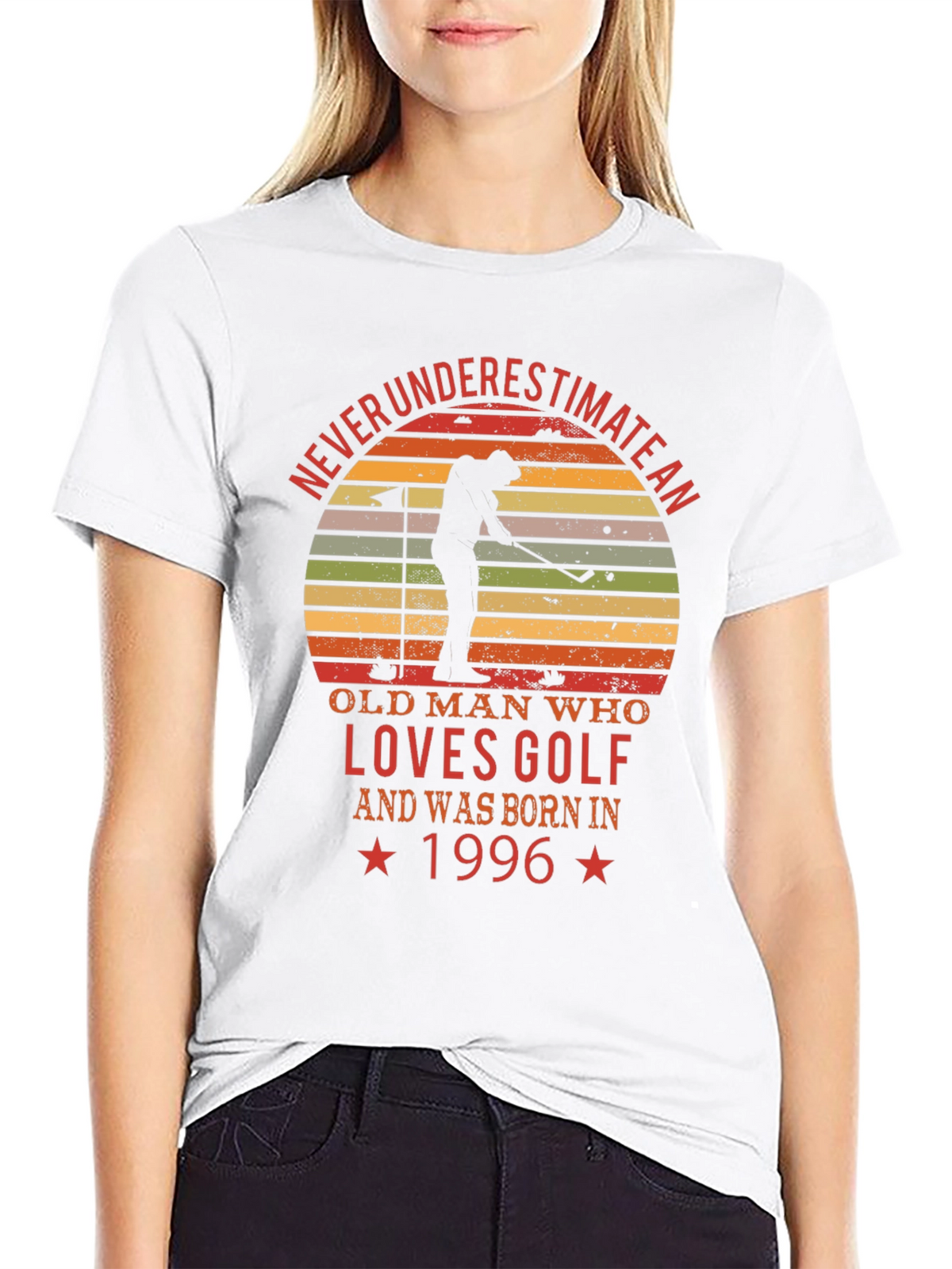 Never Underestimate Old Man Golf T-Shirt