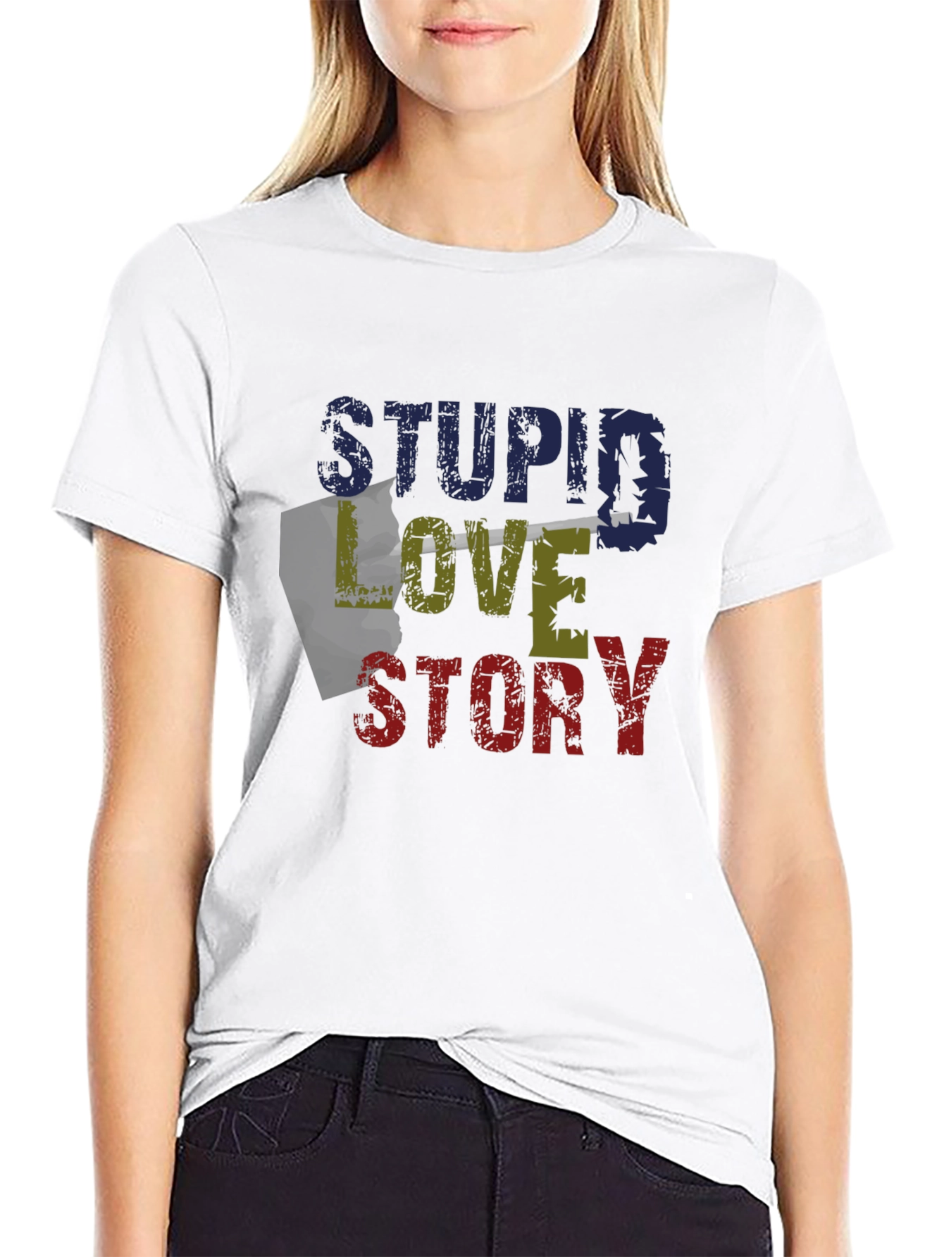 Stupid Love Story Graphic Tee - Unique Design