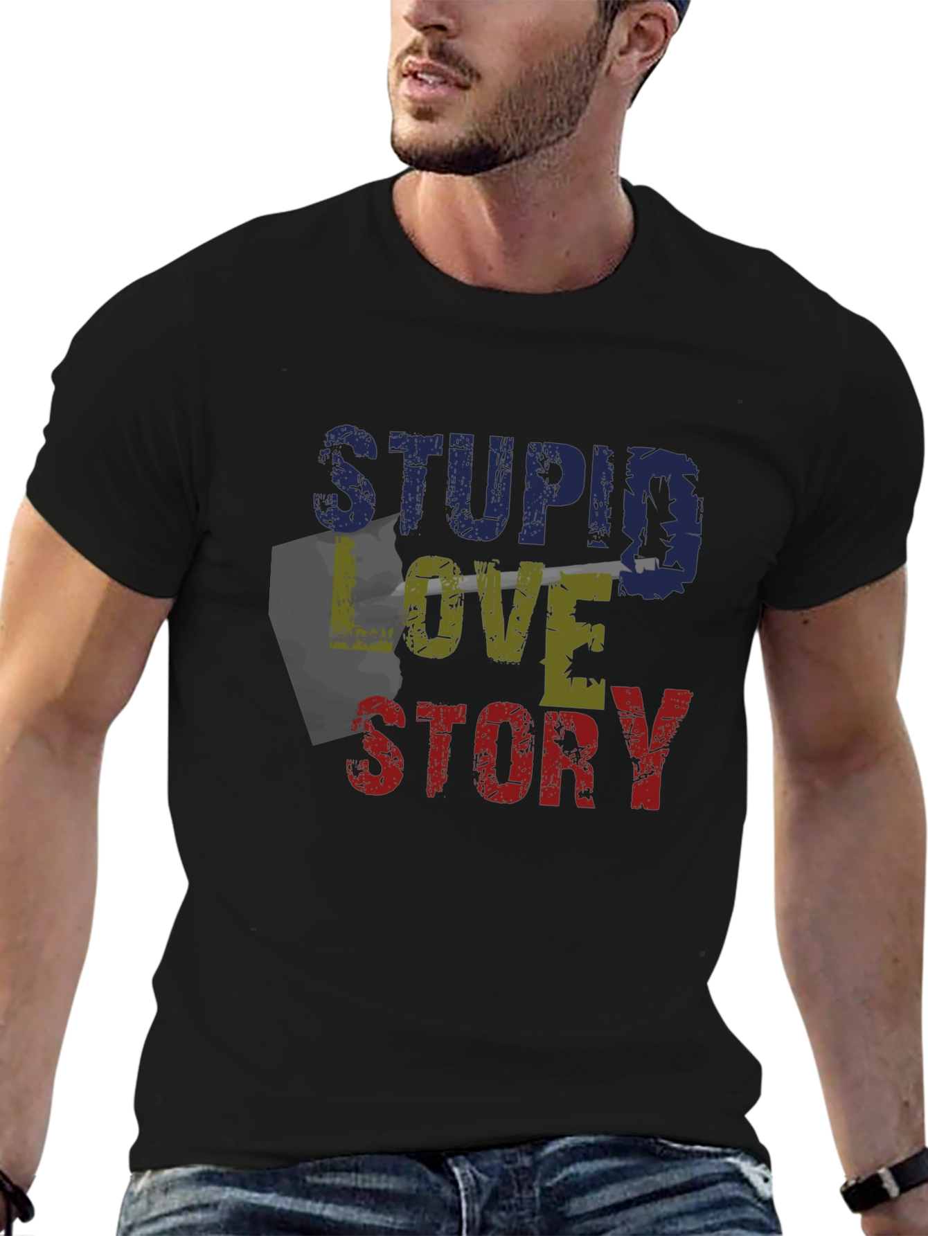 Stupid Love Story Graphic Tee - Unique Design