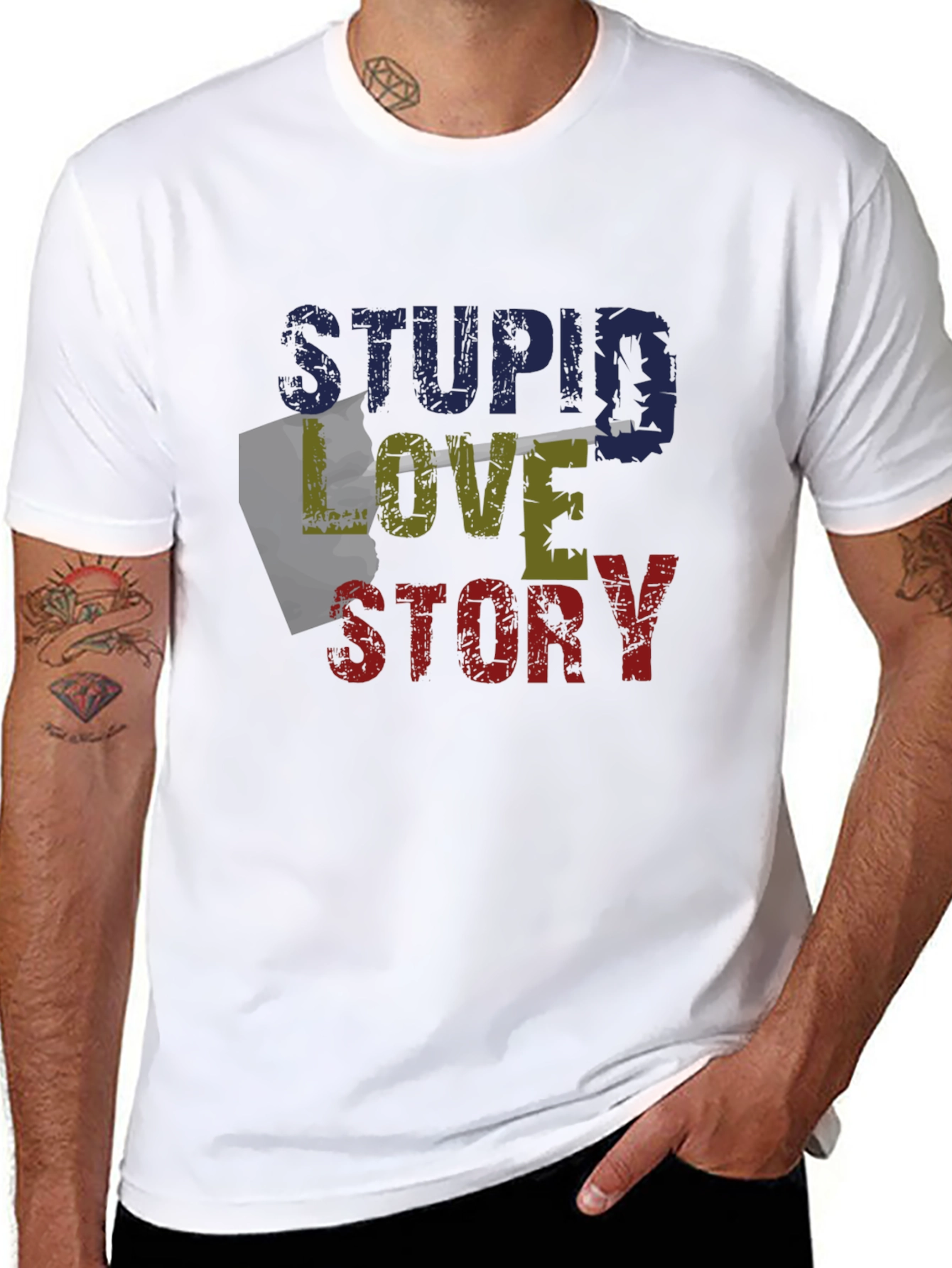 Stupid Love Story Graphic Tee - Unique Design