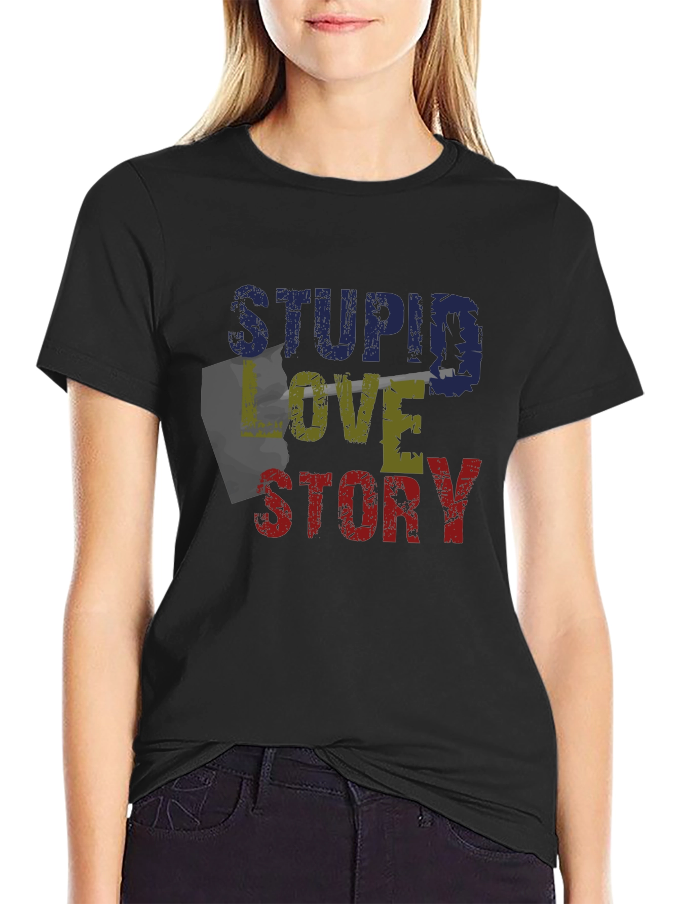 Stupid Love Story Graphic Tee - Unique Design