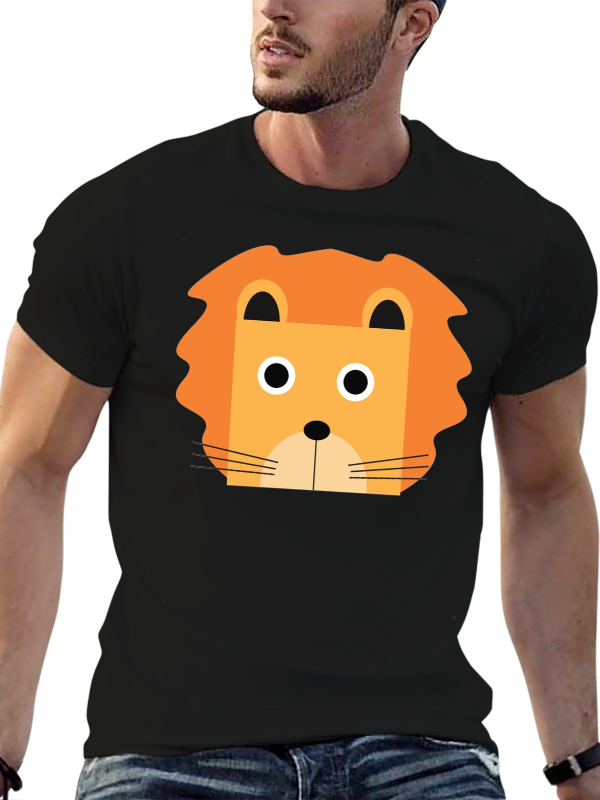 Lion Graphic Tee - Black Unisex T-Shirt