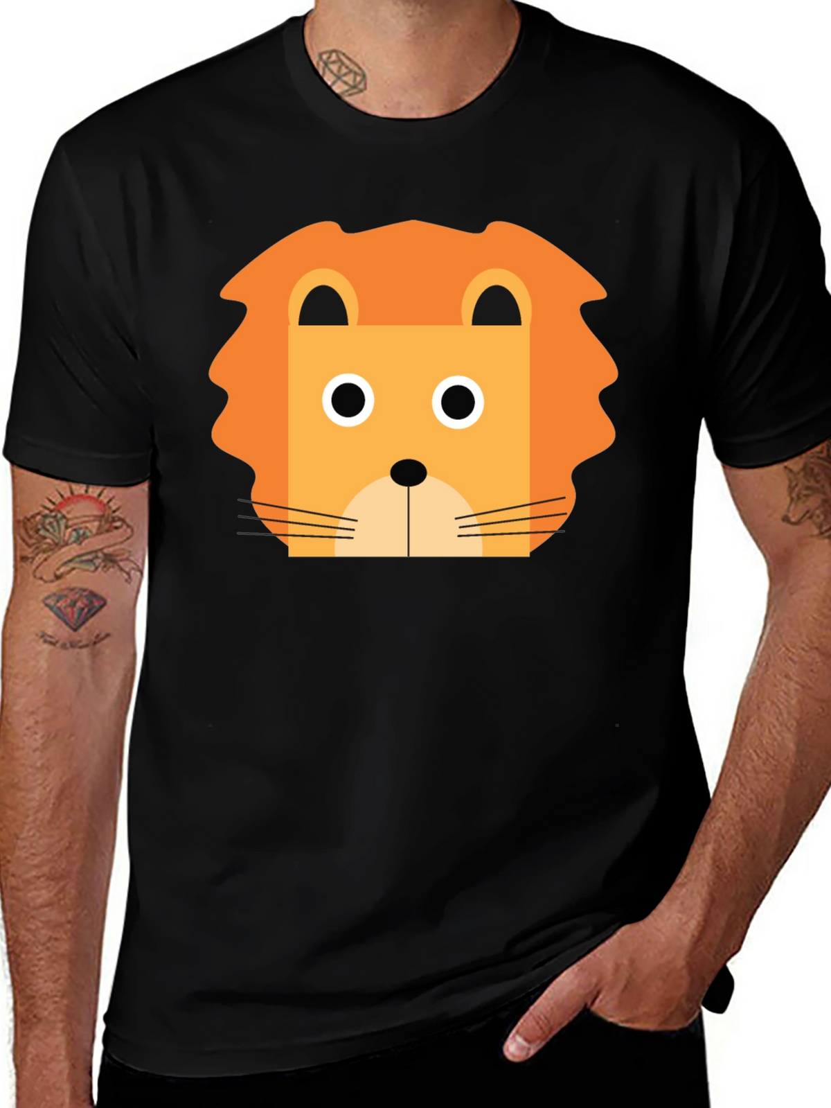 Lion Graphic Tee - Black Unisex T-Shirt